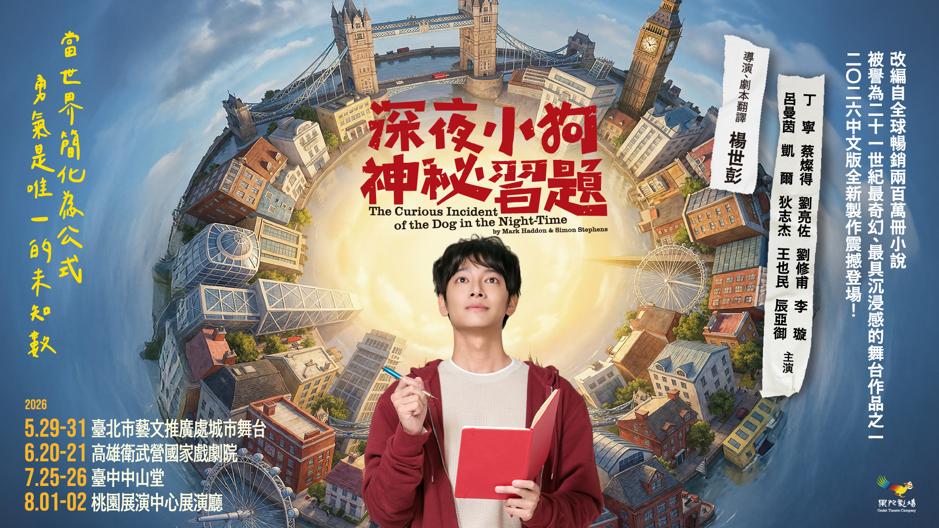 劉修甫在舞台劇《深夜小狗神祕習題》飾演自閉症天才少年。(果陀劇場提供)