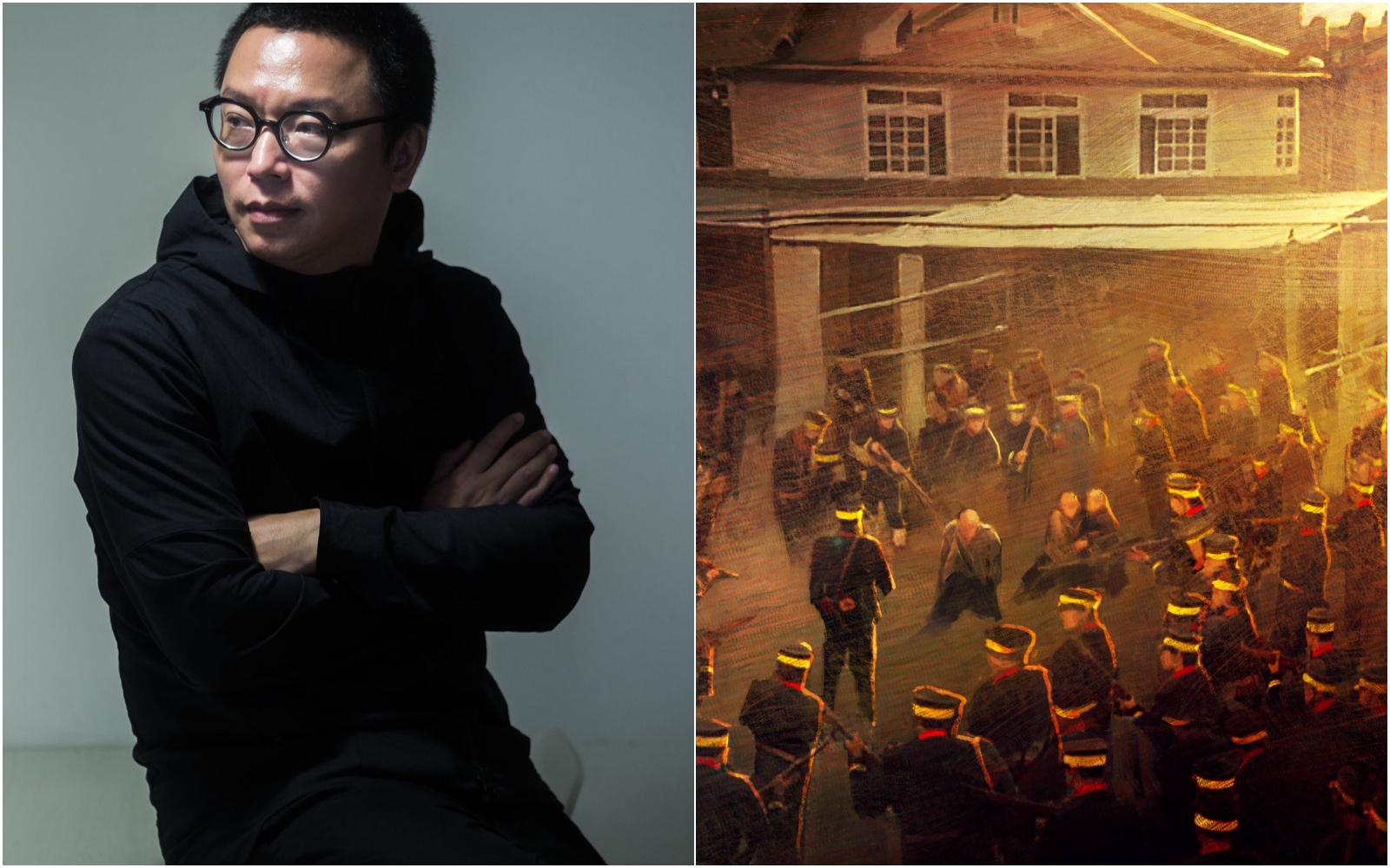 導演沈可尚在紀錄片《客人主人》中以動畫還原歷史事件。(客家電視台提供)