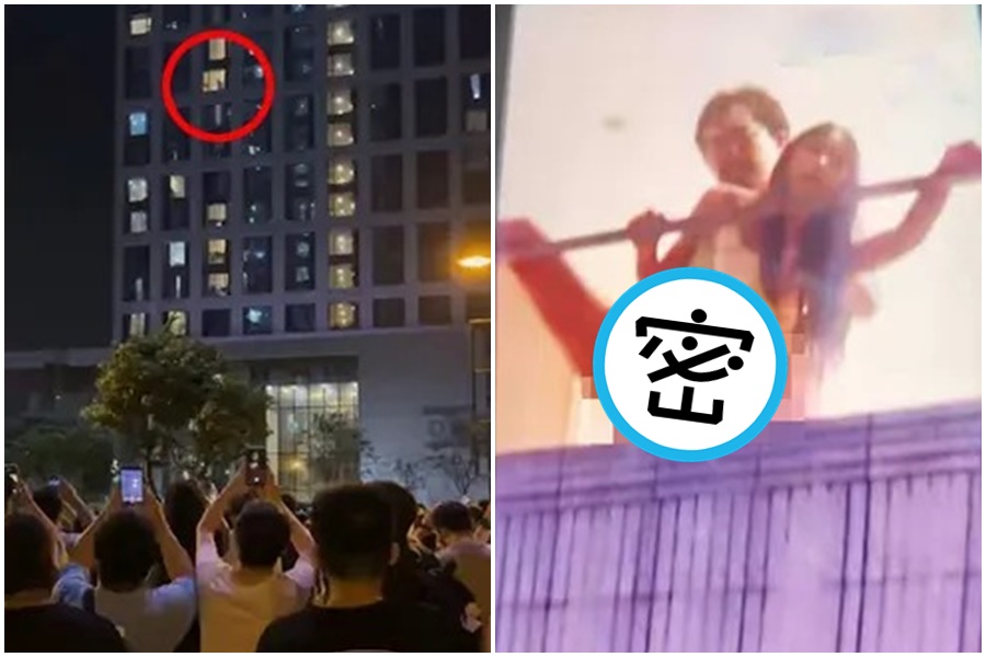 情色網美、Coser「蕎麥甜甜茶」在大樓上演活春宮。（翻攝自X）