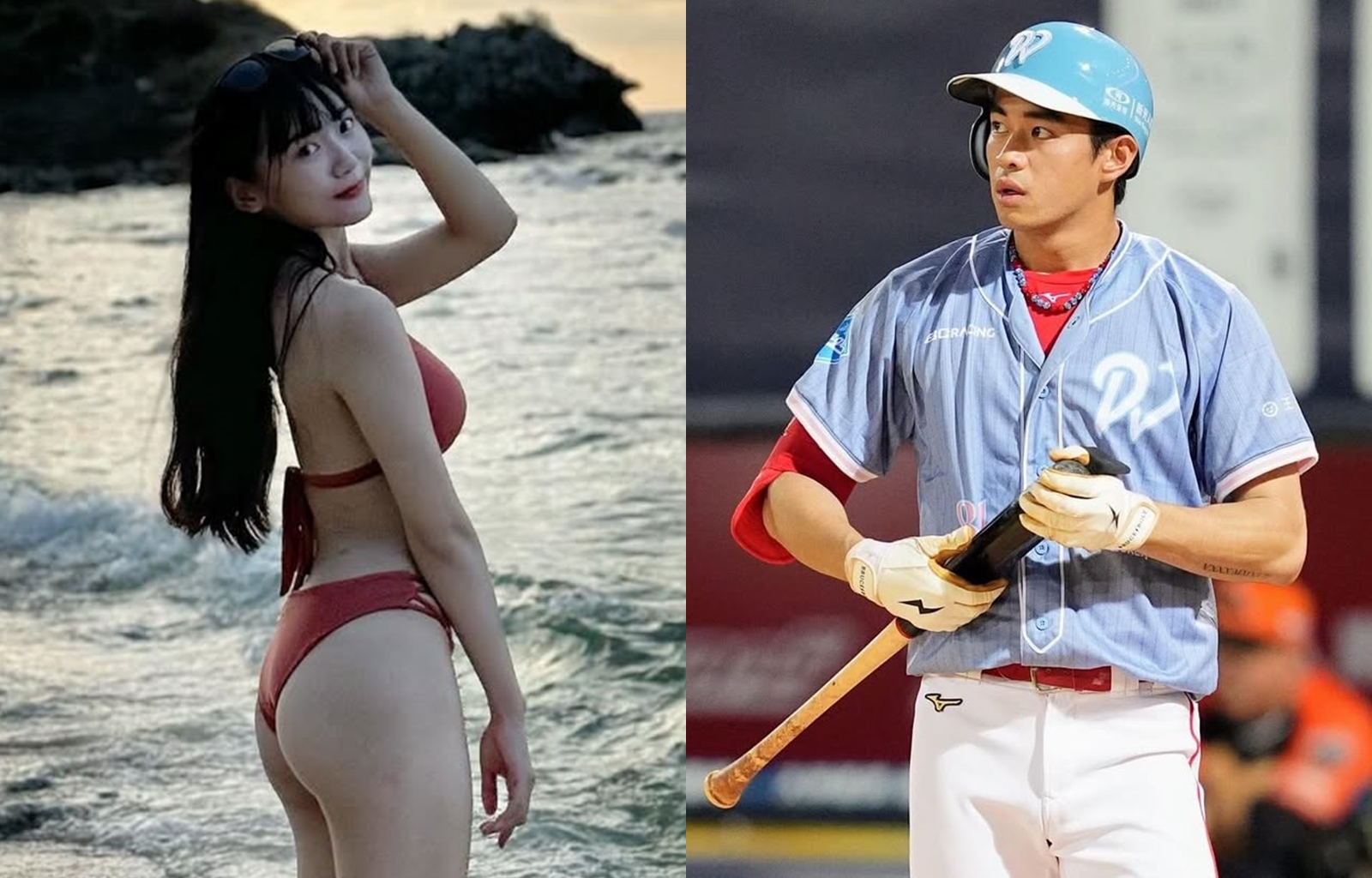 昆娜早與輕艇國手翁琝森結婚並育有一女，但卻與同隊職棒球員張祐嘉發展出不倫戀情。（翻攝自昆娜、張祐嘉IG）