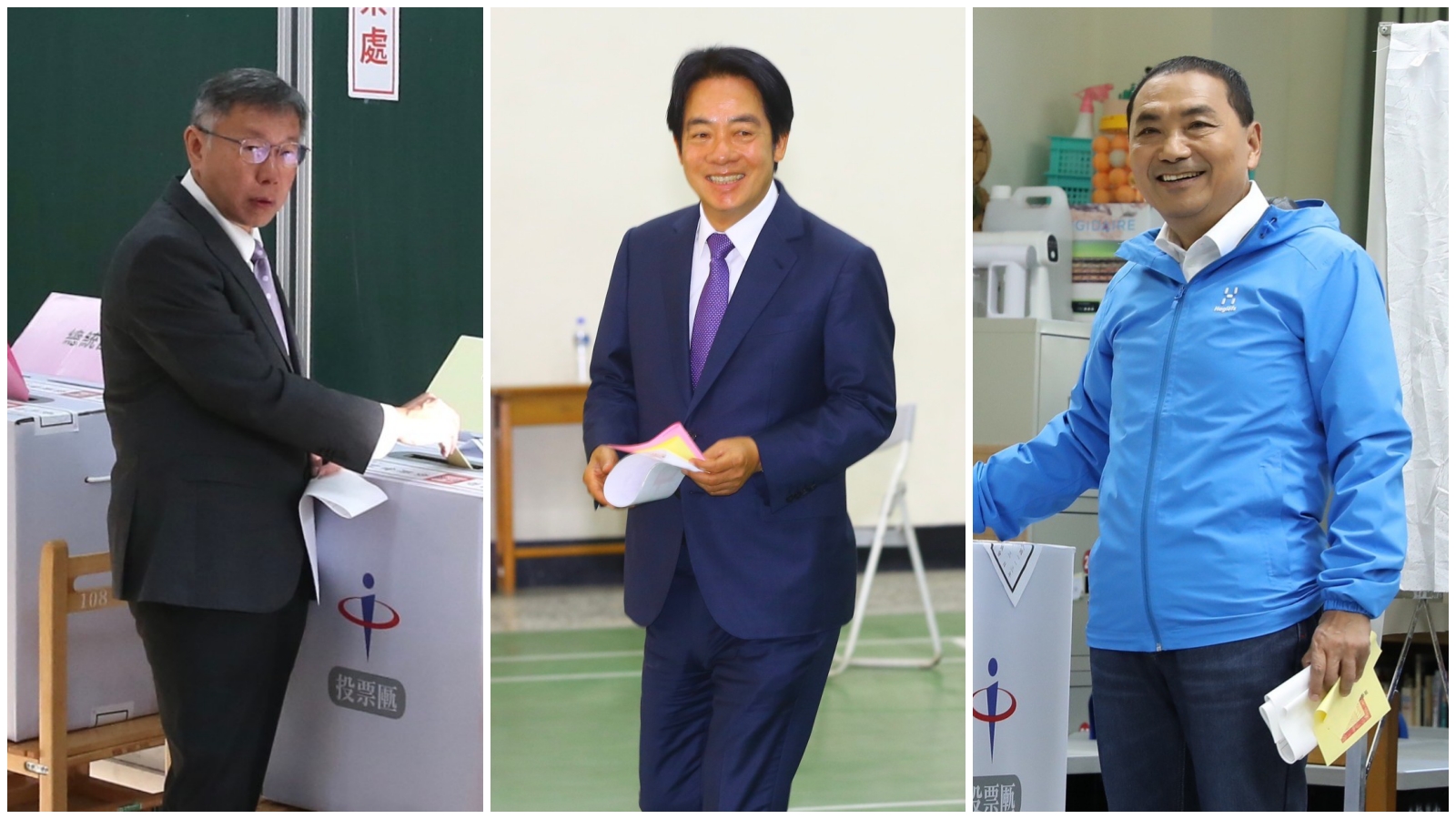 依據目前各家媒體統計，民進黨賴清德已取得破300萬票，侯友宜及柯文哲則緊追在後。（合成照）