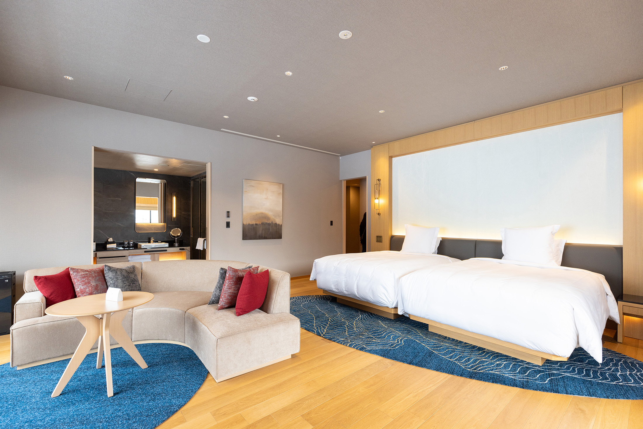 洲際酒店的「Presidential Suite」為日本東北最大的總統套房，臥室配備兩張超大床、沙發、更衣間及衛浴。
