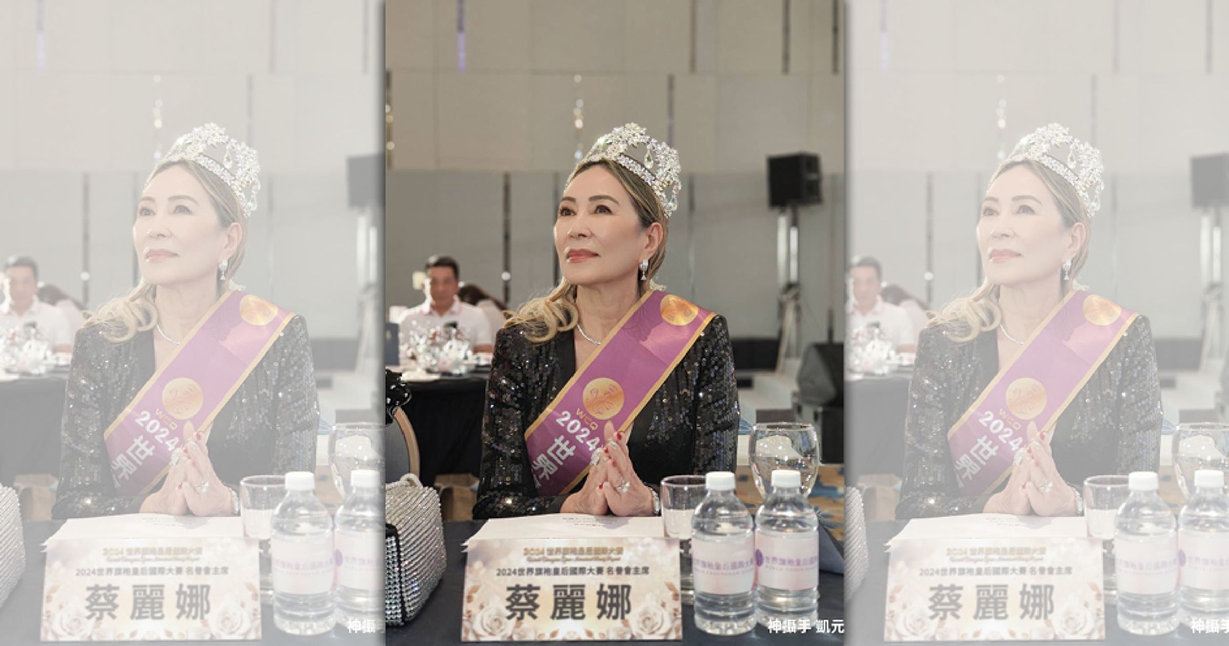 蔡麗娜擔任世界旗袍皇后國際大賽總決賽評審。(台灣世界旗袍文化推展聯合會提供)