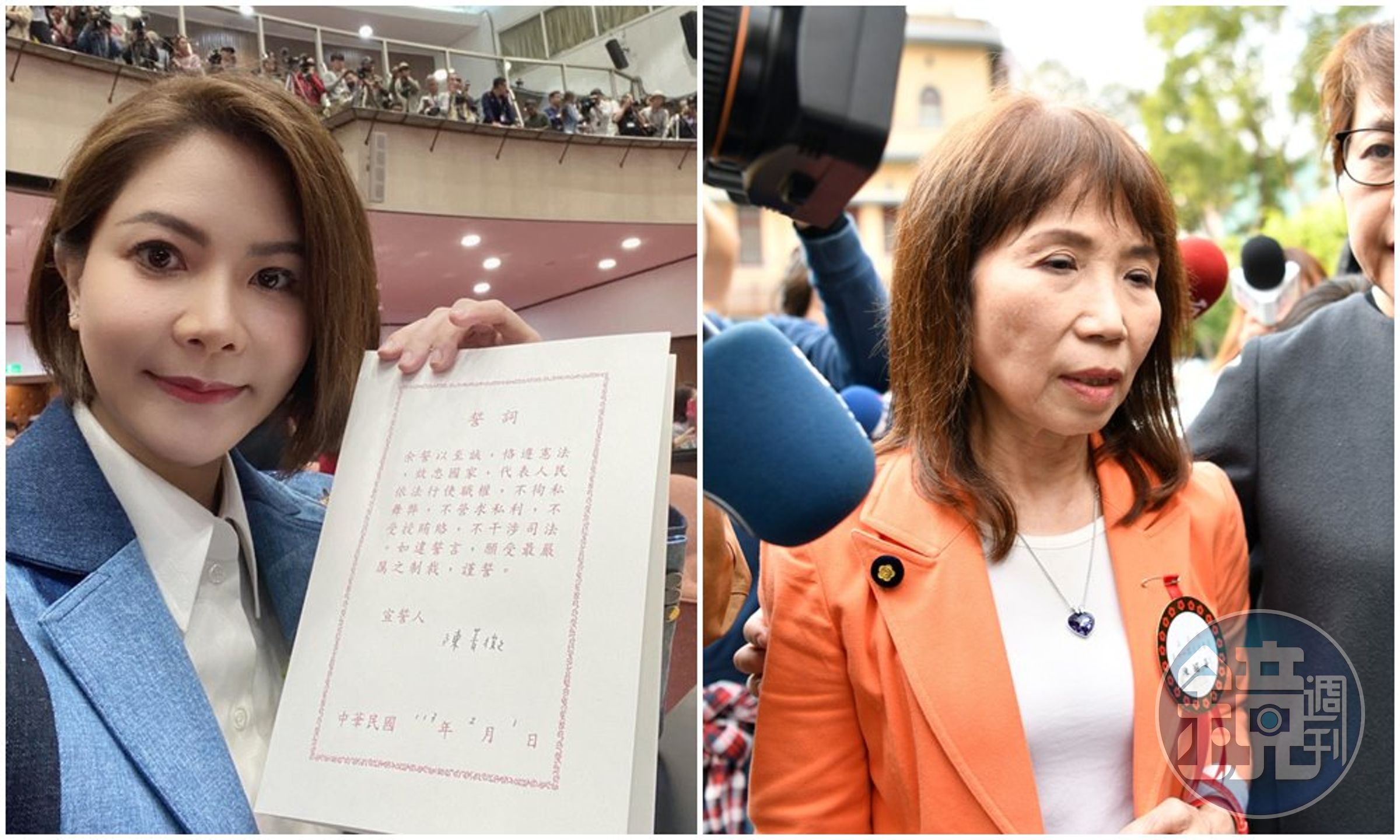 陳菁徽(左圖)被陳昭姿(右圖)「誤蓋」,獲得1張院長票。(左圖翻攝陳菁徽醫師臉書)