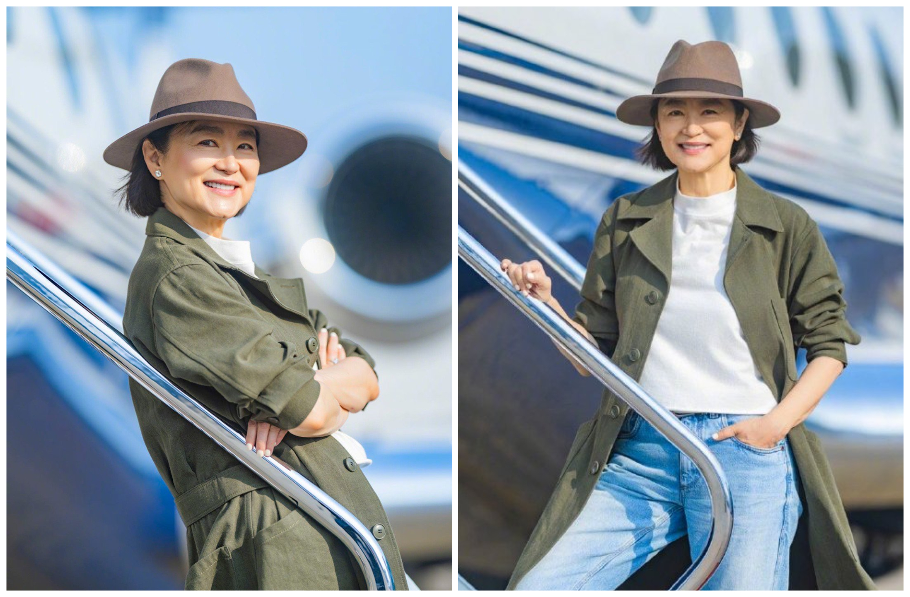 林青霞搭乘專機抵達台灣。（翻攝林青霞微博）