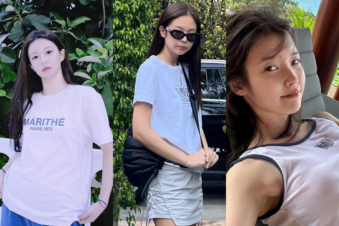 （左起）高允貞、Jennie、IU皆曾穿著MARITHÉ FRANÇOIS GIRBAUD。（MARITHÉ FRANÇOIS GIRBAUD提供）