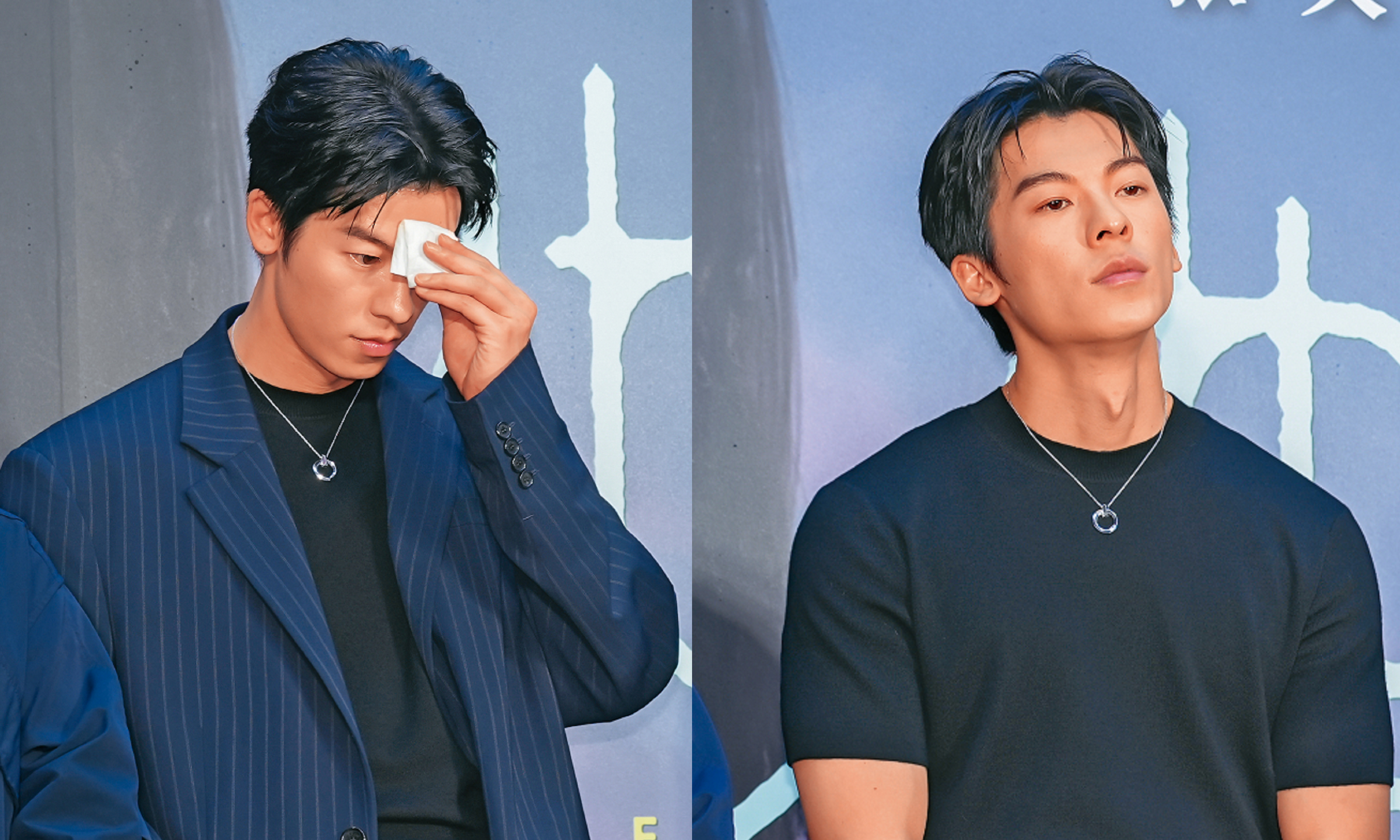 許光漢為了帥帥地走星光大道，忍著高溫穿西裝，現場大爆汗，最後總算脫了。（右圖）（不夠不夠）