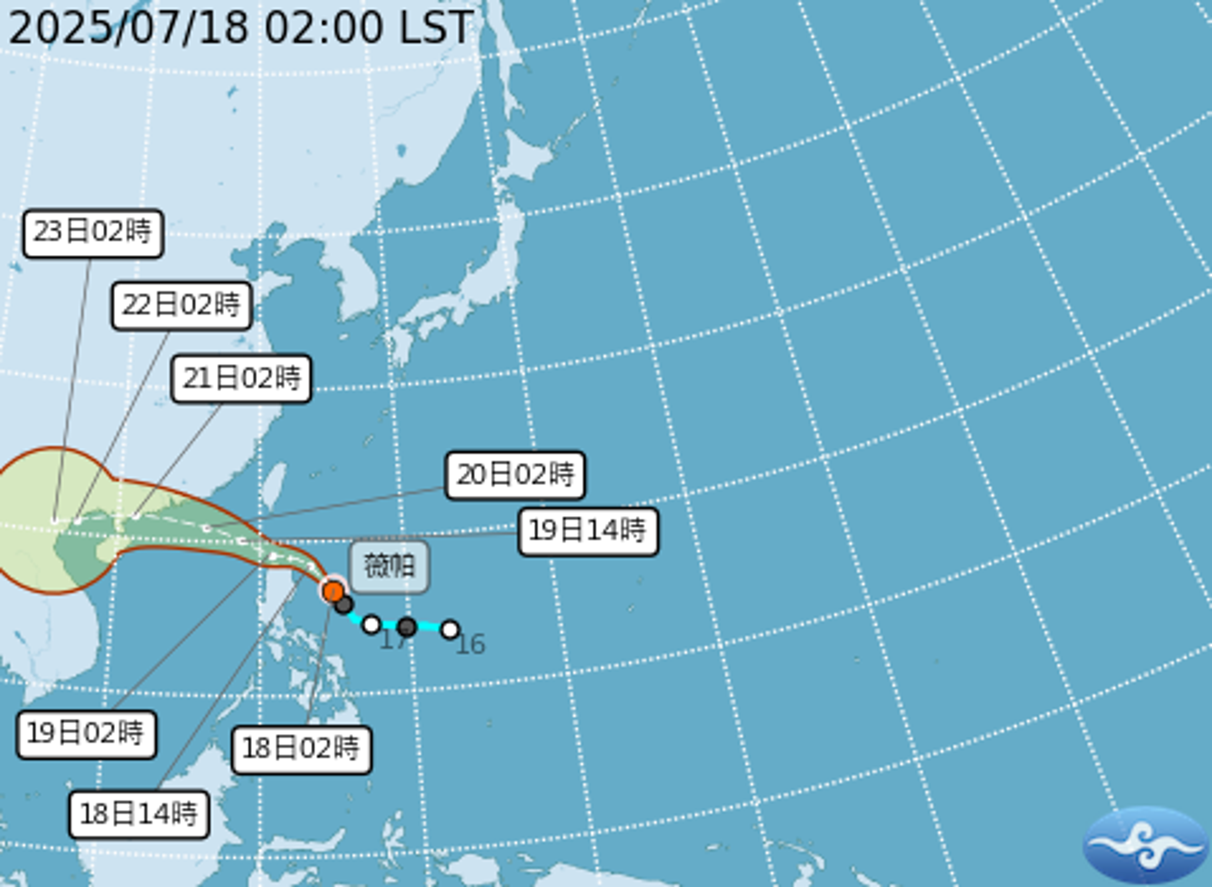颱風薇帕生成，專家示警她帶來的雨害遠超風害。（翻攝自自中央氣象署）