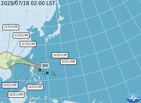 颱風薇帕生成，專家示警她帶來的雨害遠超風害。（翻攝自自中央氣象署）