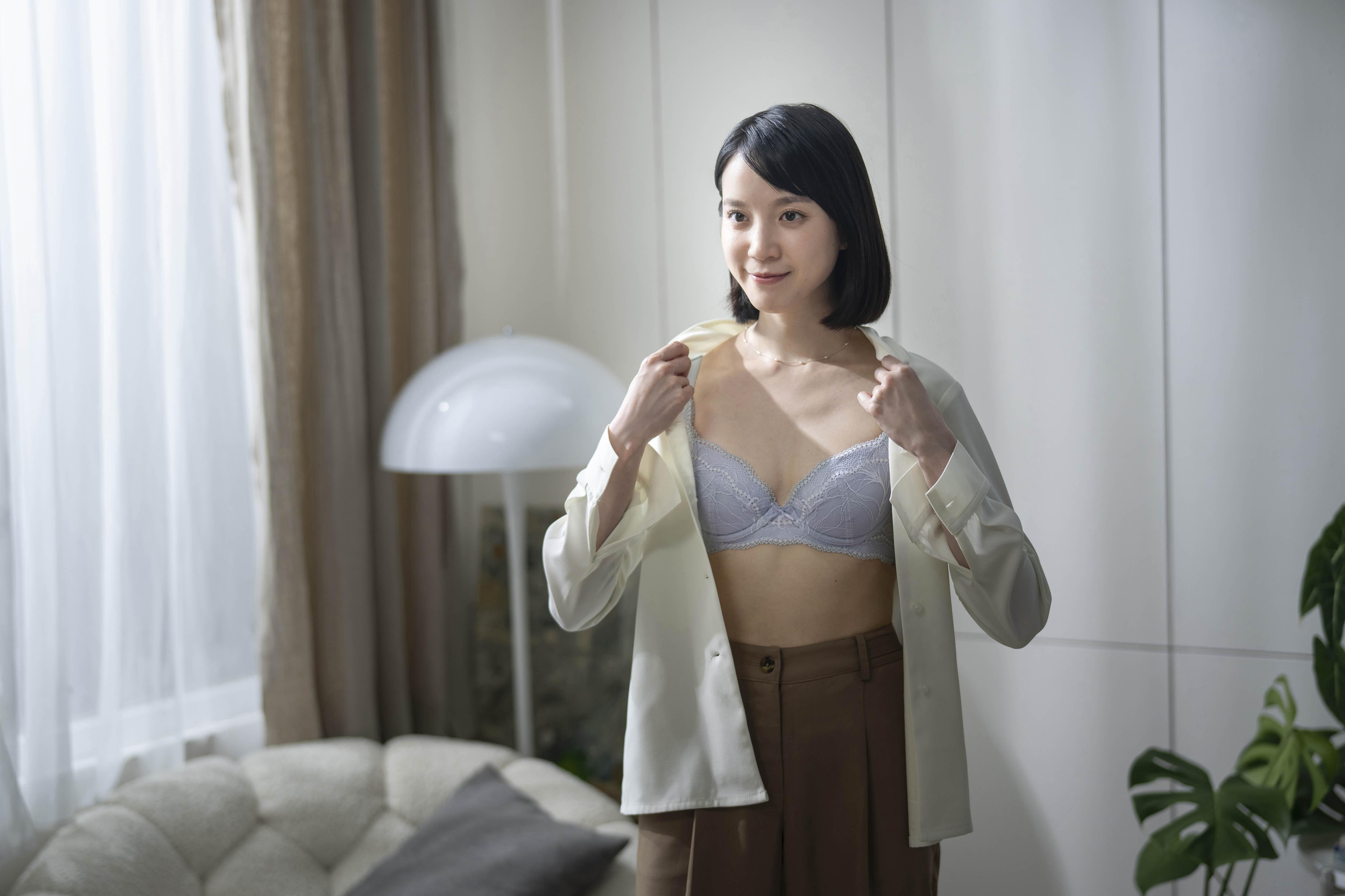 程予希首度拍攝內衣廣告。（黛安芬提供）