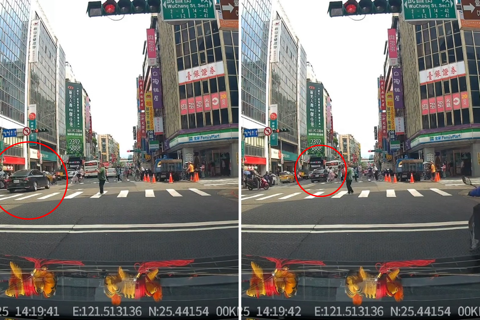 北市一輛黑色轎車飆速闖紅燈。（threads@mr.an910 授權提供）