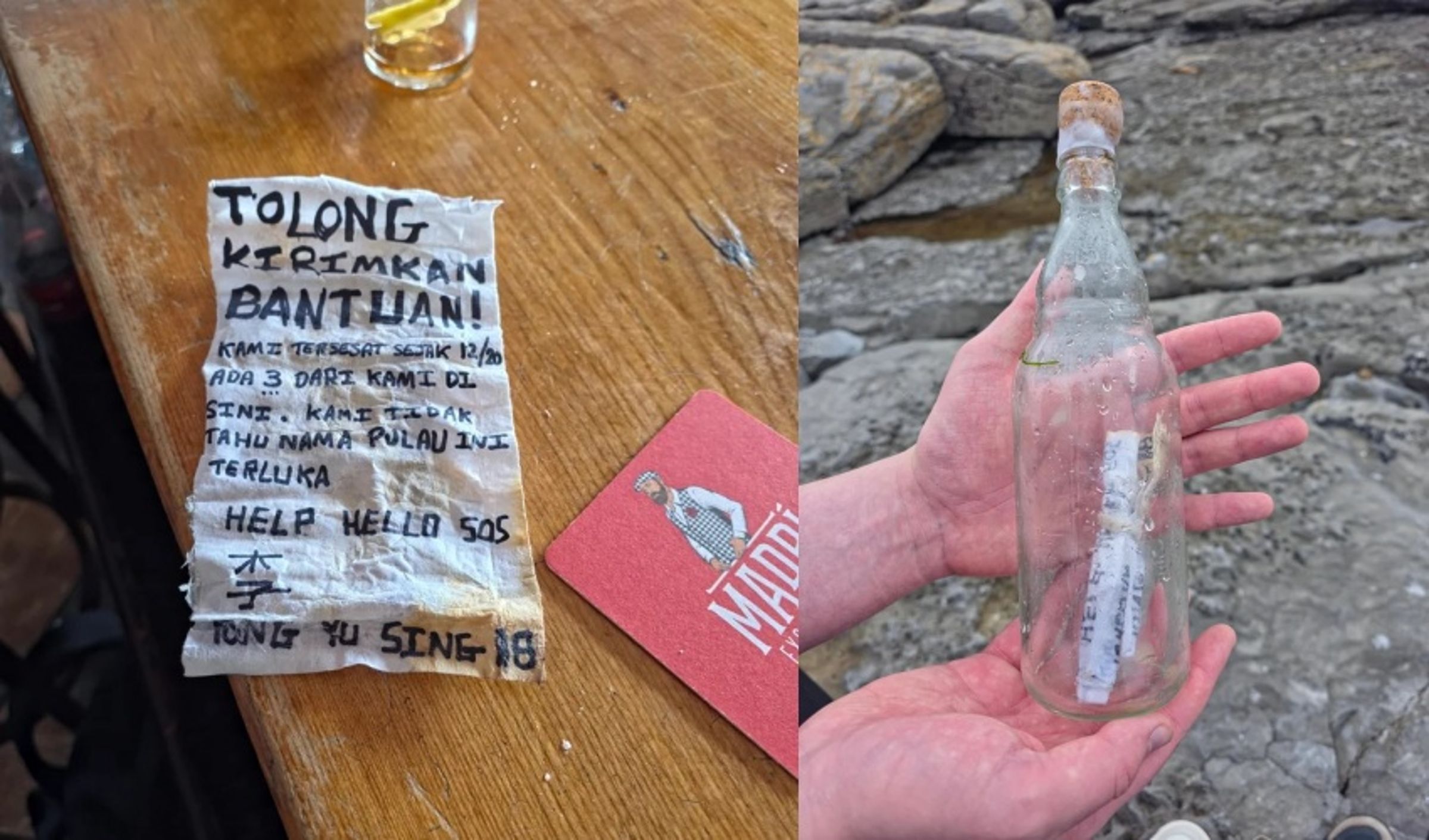 失聯4年多盼來希望！瓶中信疑出自永裕興18號失蹤船員。（翻攝自Reddit）