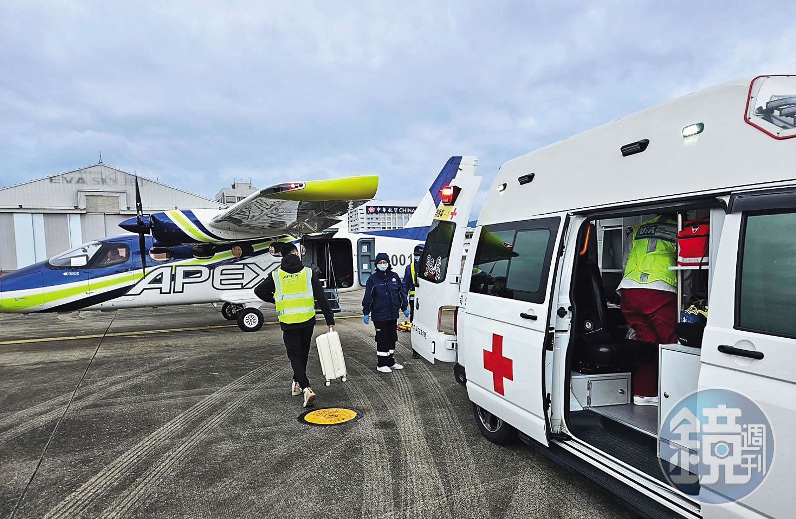 金門醫療專機因機翼沒有除冰裝置，天氣過冷不能飛，曾鬧出人命。（讀者提供）