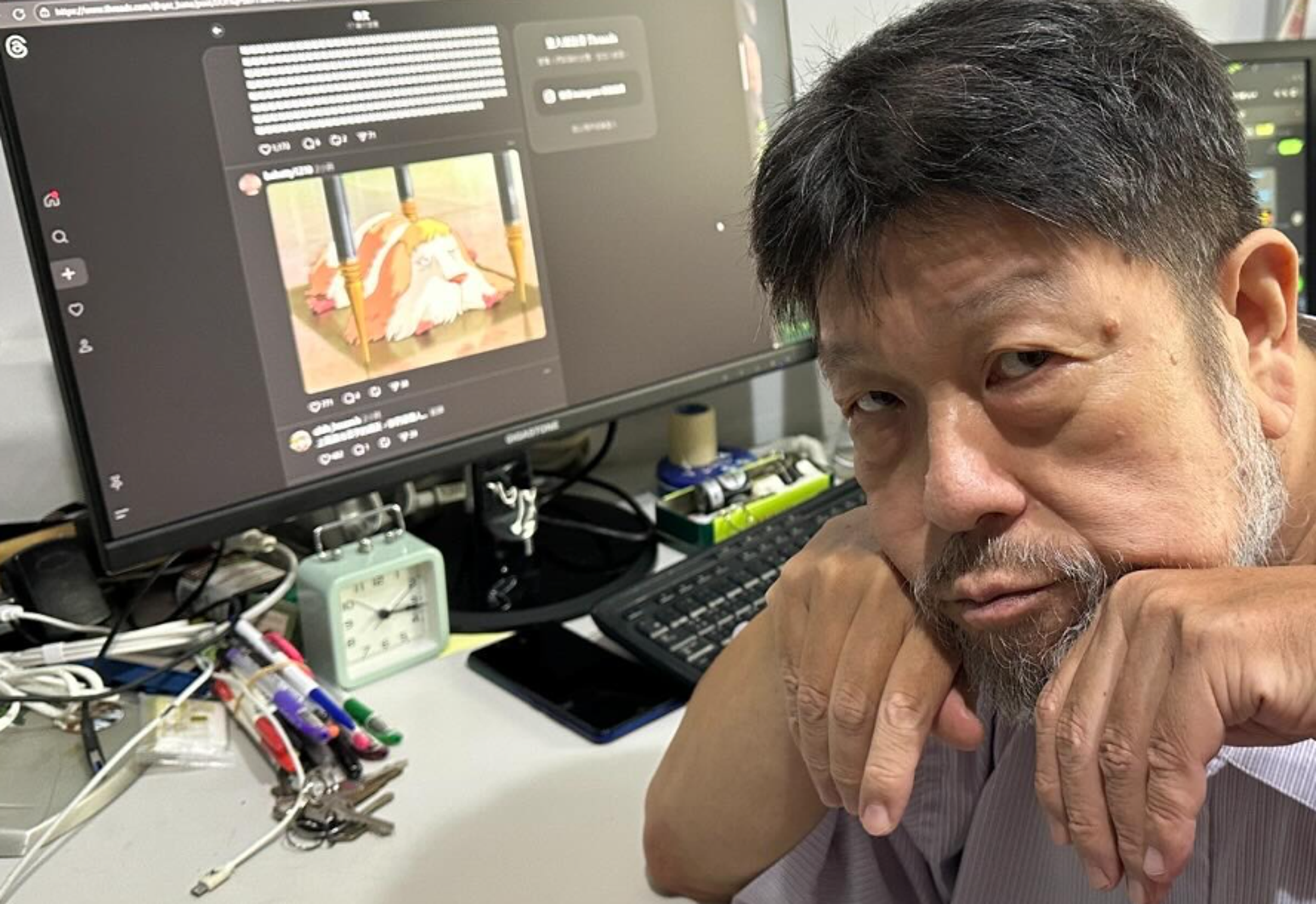 「長得像霍爾的移動城堡裡面的那隻狗」的演員，正是羅北安。（翻攝自Threads）