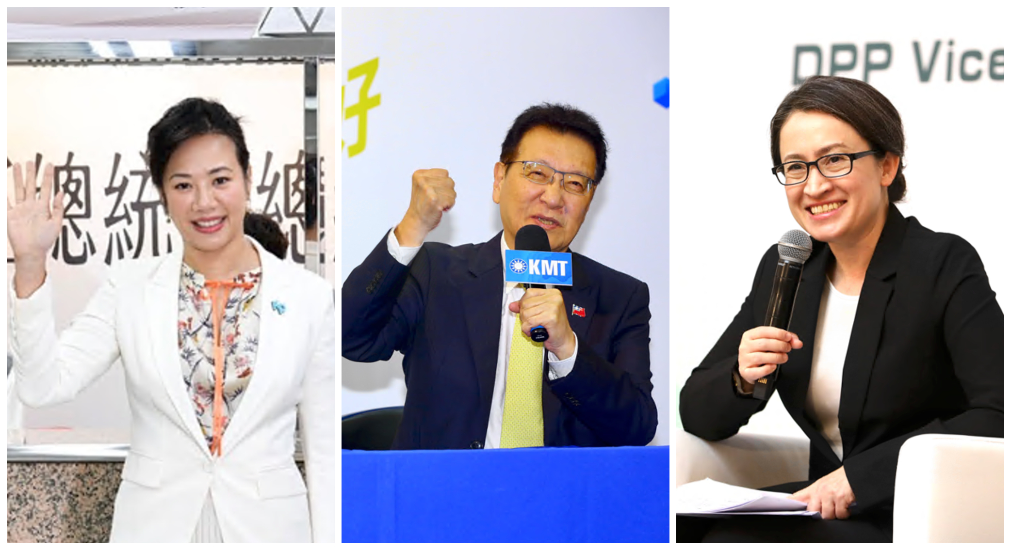 吳欣盈（左起）、趙少康、蕭美琴3人都曾擁有美國國籍或綠卡。