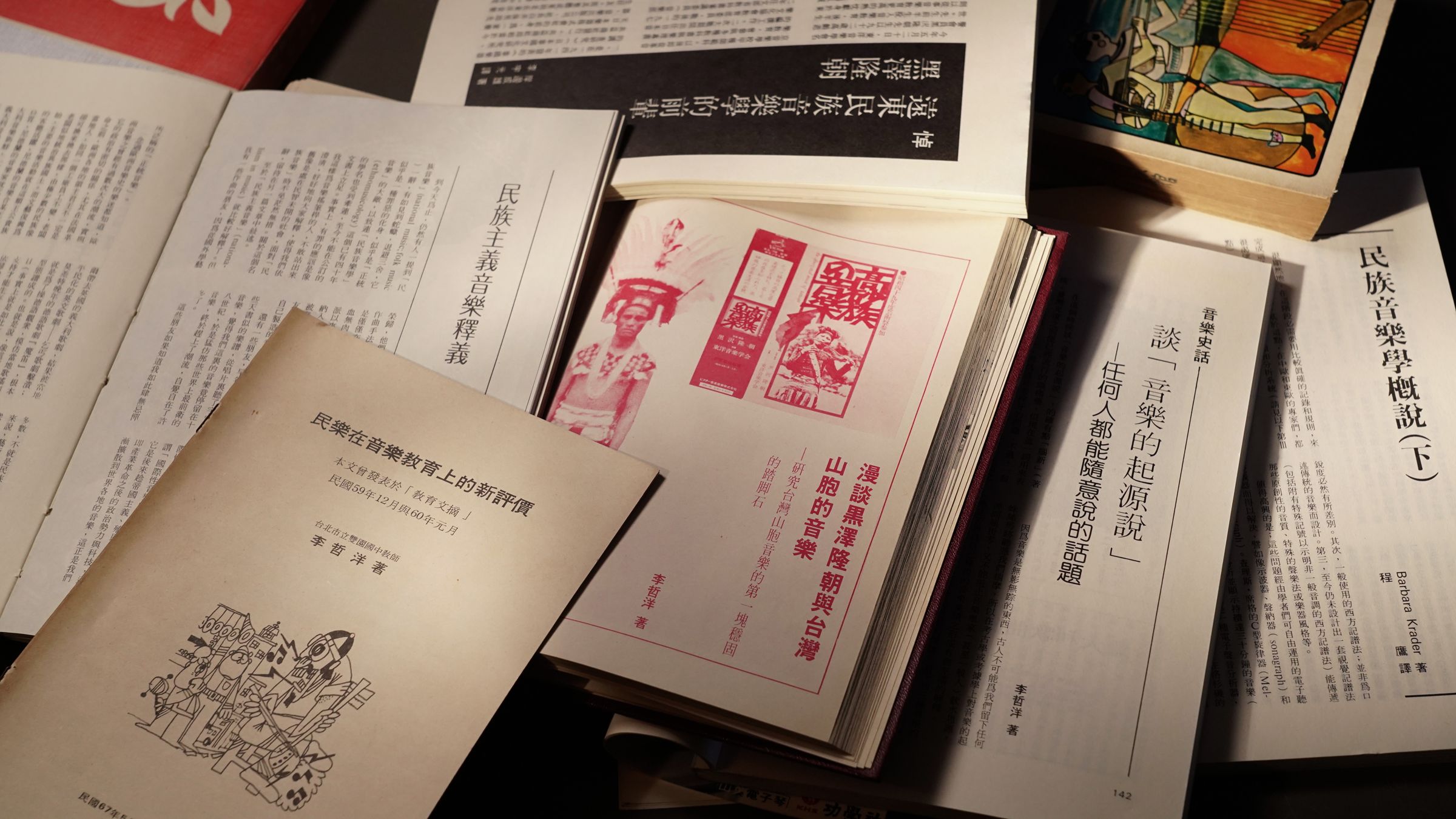 李哲洋民族音樂學相關文章。(公視紀錄觀點《獨奏者之舞》提供)
