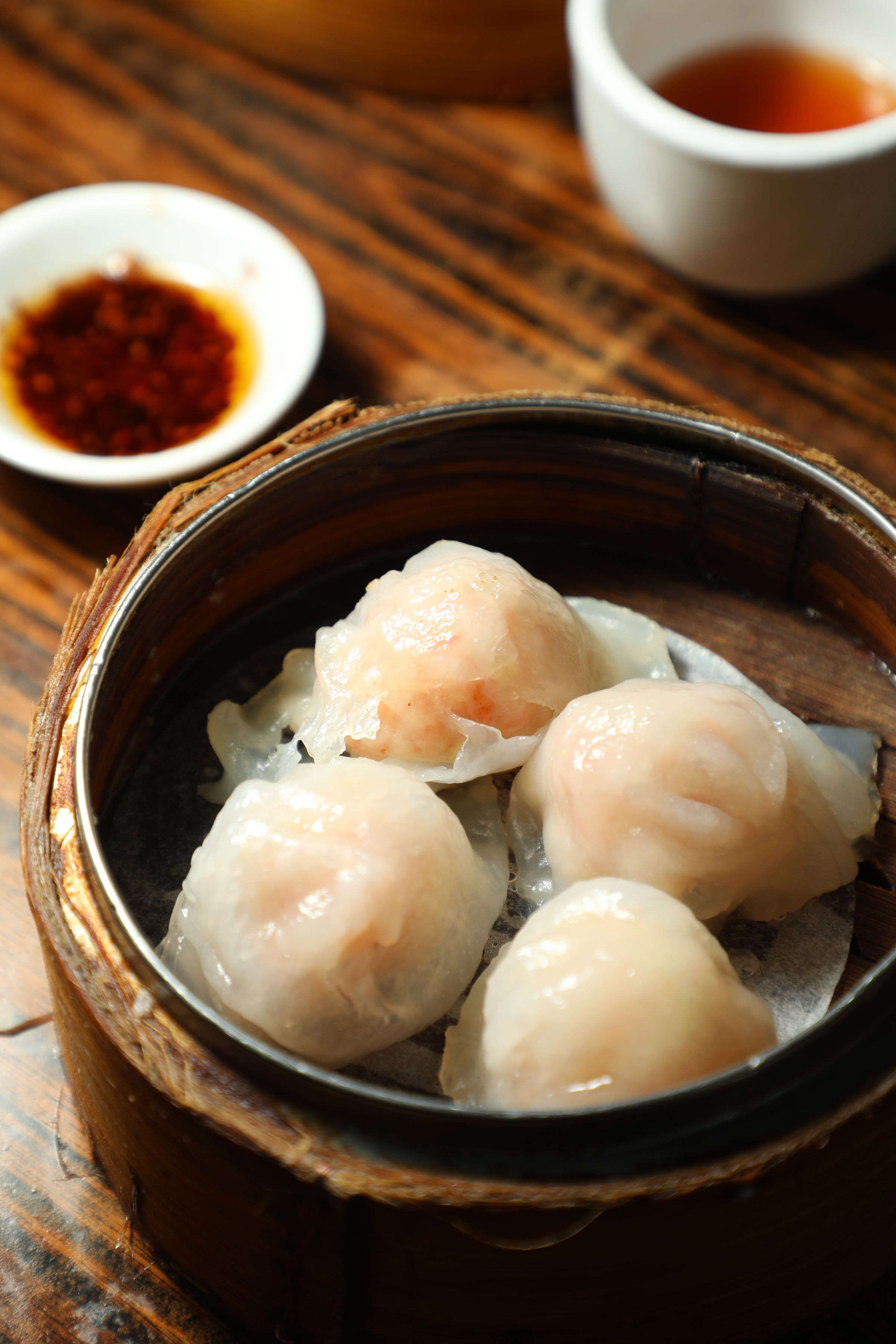「新興蝦餃皇」的蝦子鮮甜，沒有藥水味，非常好吃。（港幣29元／份）