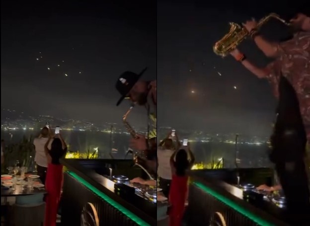 天上飛彈、地下開趴！黎巴嫩夜店狂歡畫面網看傻。（翻攝自X @War Monitor）