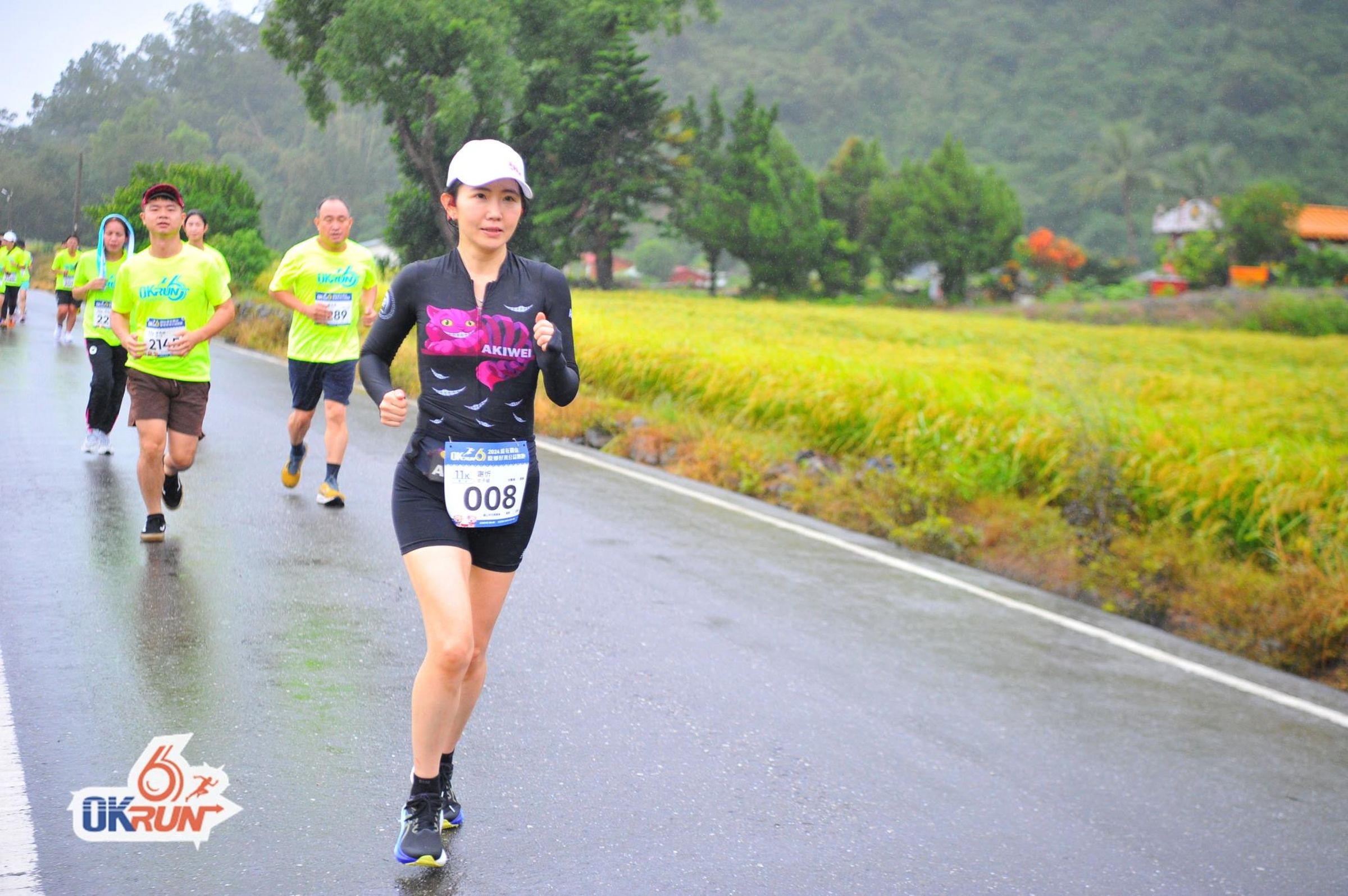 謝忻參加OKRUN,沿途聞到滿滿稻米香。(OK忠訓國際集團提供)