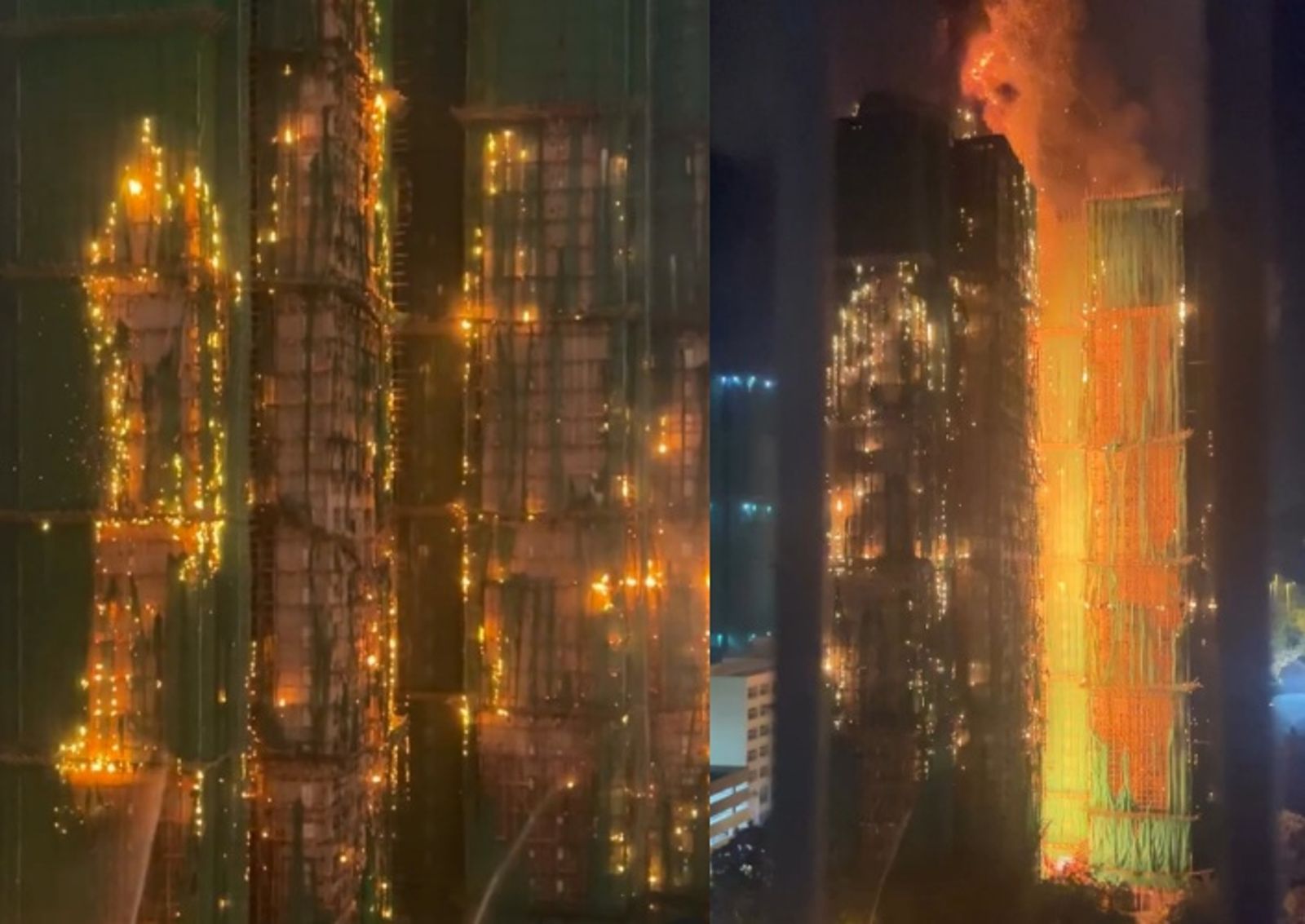 香港大火／「那是我家嗎...」宏福苑火海燒穿5棟樓　老伯披毛毯站封鎖線外顫抖：所有回憶全燒光