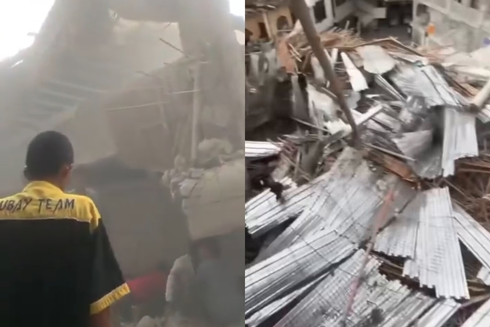 印尼一所伊斯蘭寄宿學校昨下午倒塌。（翻攝自@Jumianto_RK X）
