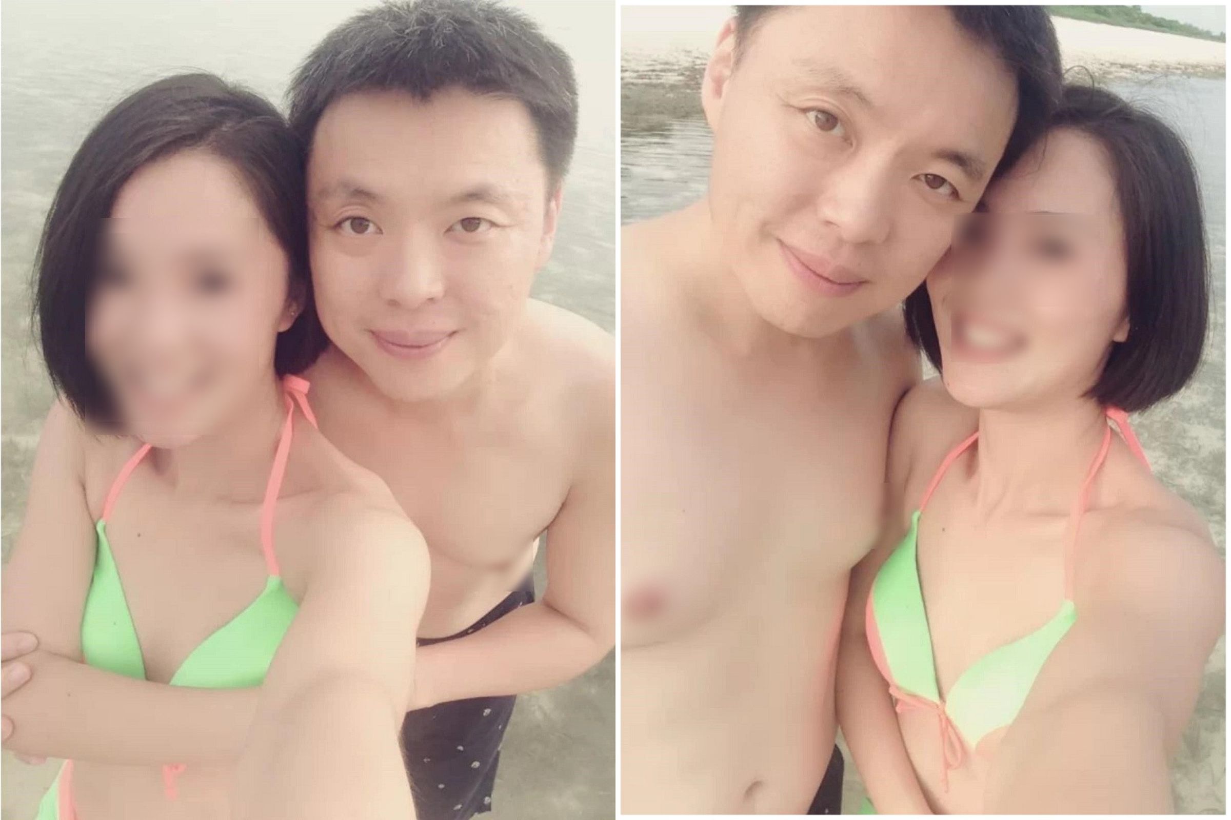 趙天麟肉體連結中國小三，海邊大尺度露點照曝光！網譏「兩岸一家親」。（翻自白色正義聯盟臉書）
