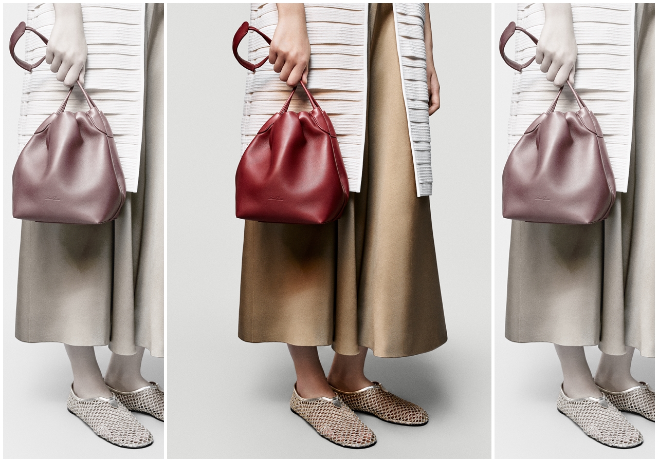 Loro Piana Bale Softy手提包是本季最新包款，深紅色NT$110,000。（Loro Piana提供）