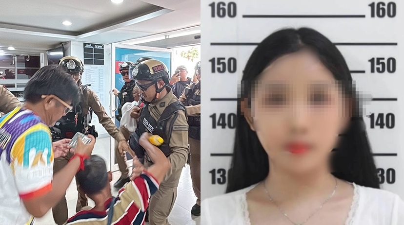 死者（右圖）的父親（左圖條紋衣）阿婉表示，女兒是家中的支柱，最近還為父母新建了房屋。（翻攝畫面）