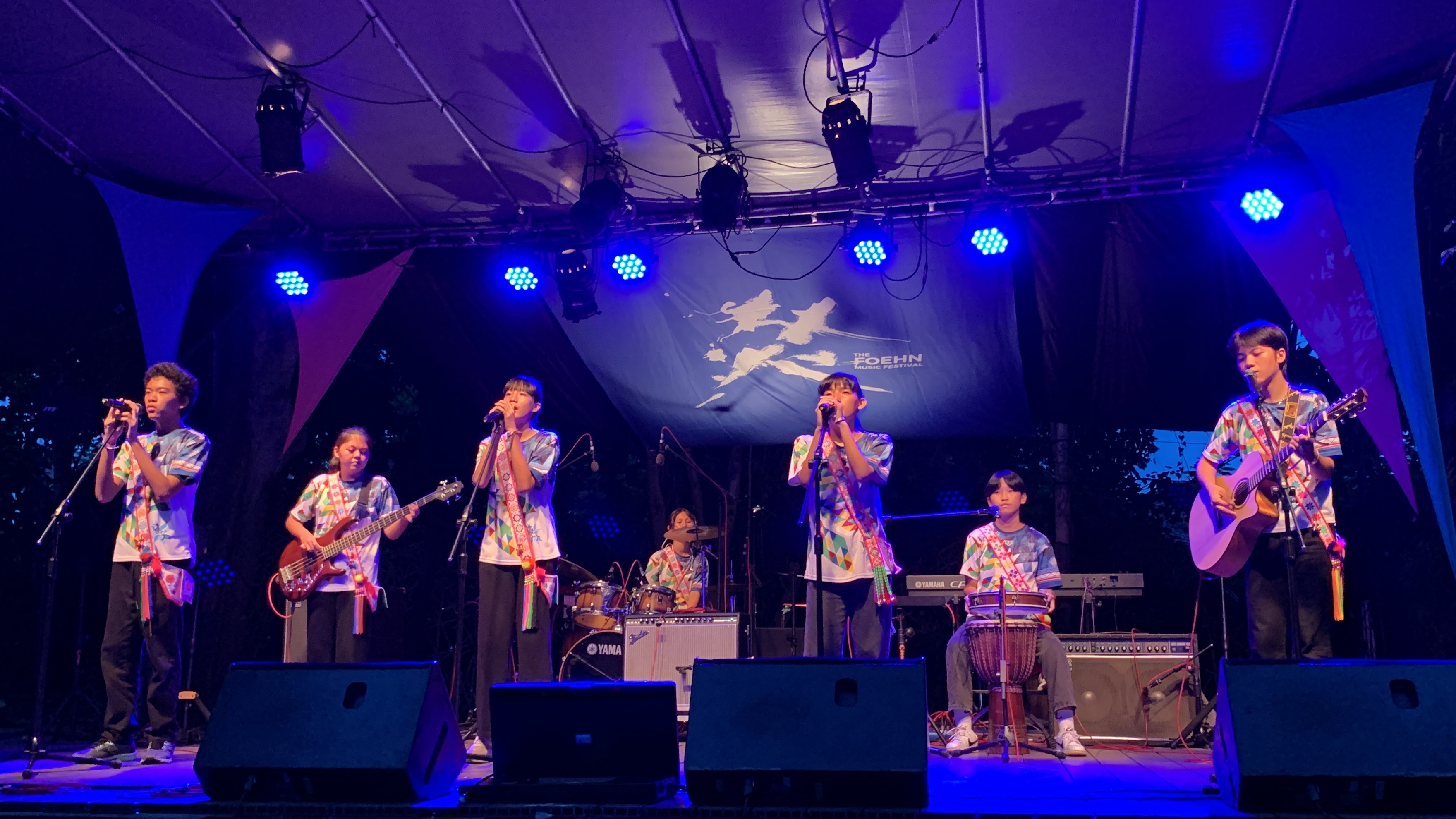 池上秋收稻穗藝術節演出團體長濱國中海子樂團。(台灣好基金會提供)