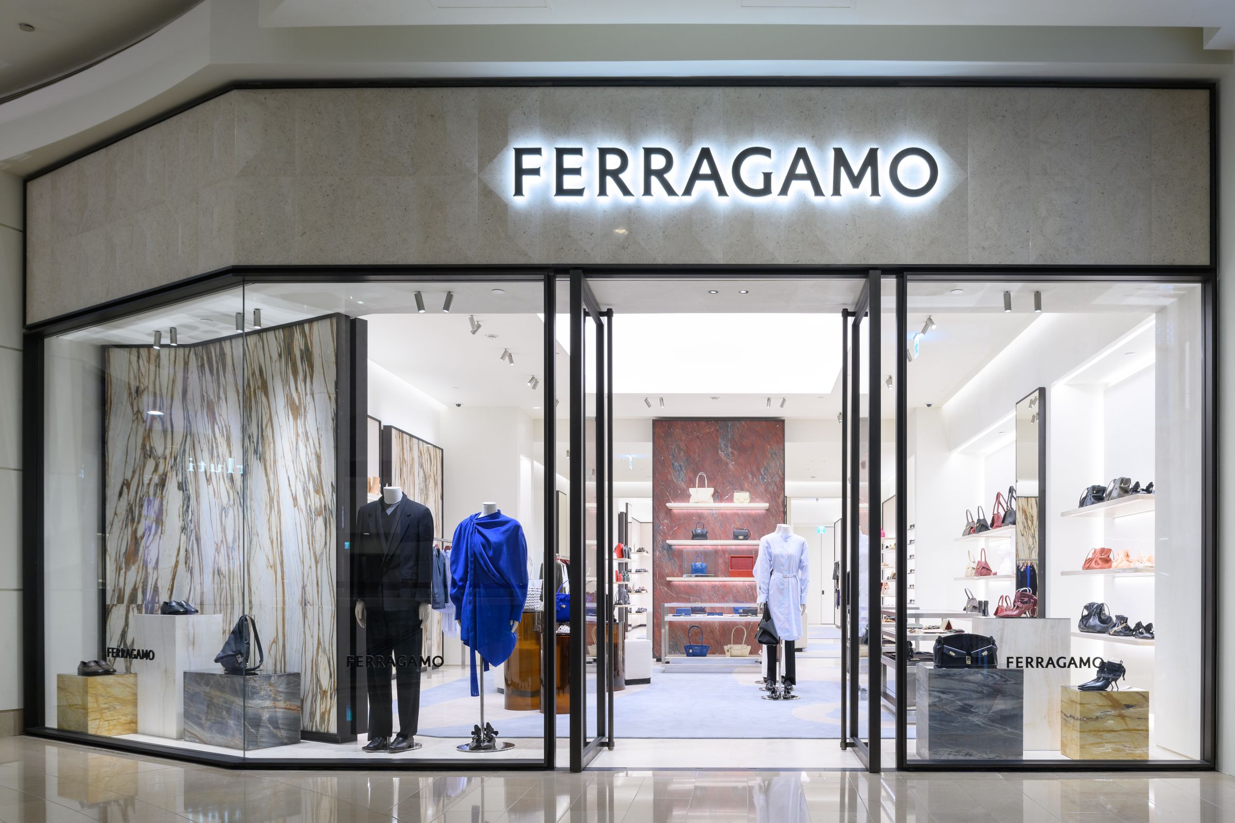 FERRAGAMO台北101全新概念店外觀。(FERRAGAMO提供)
