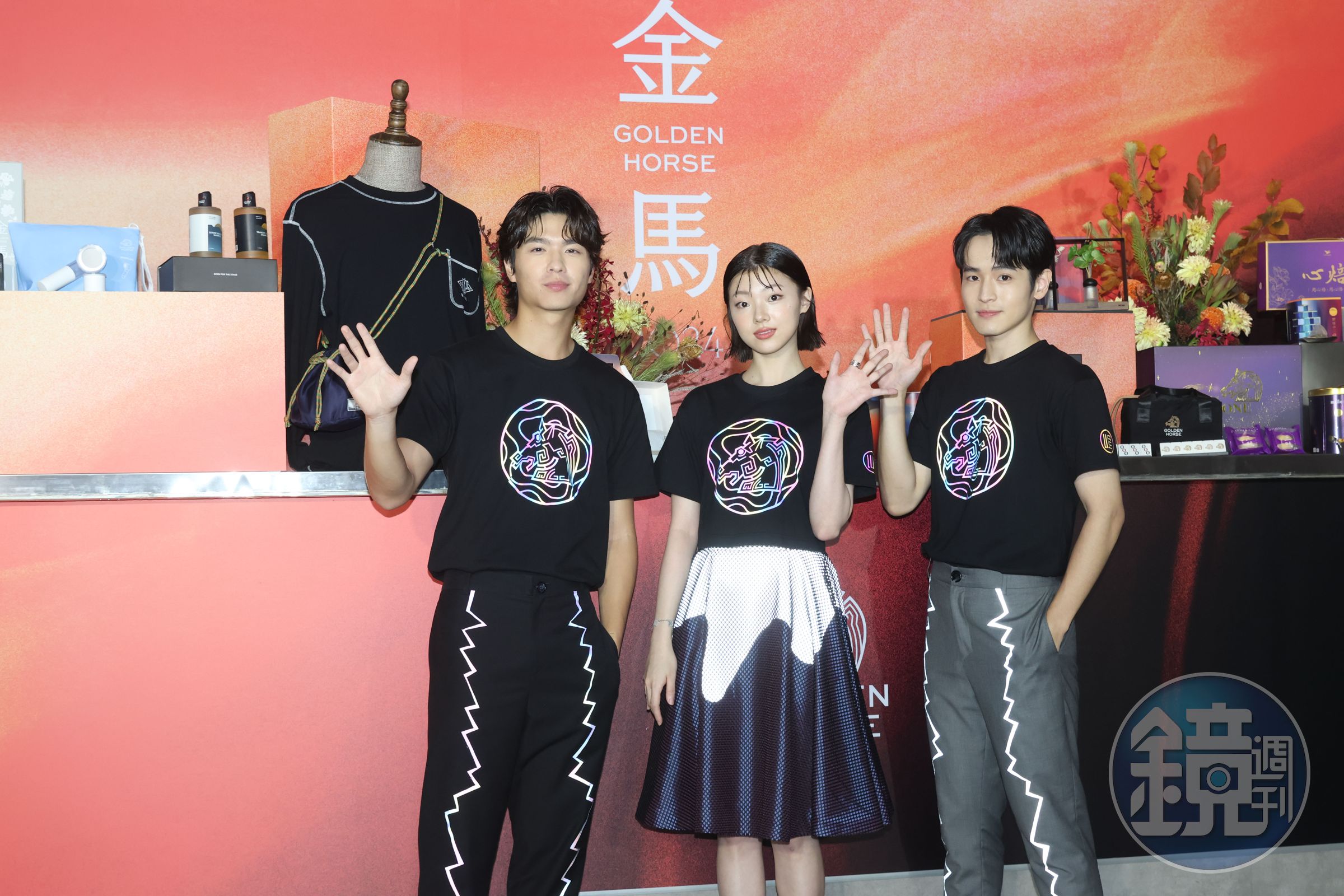 金馬61遞獎大使王碩瀚（左起）、林宴慈、張豐豪。