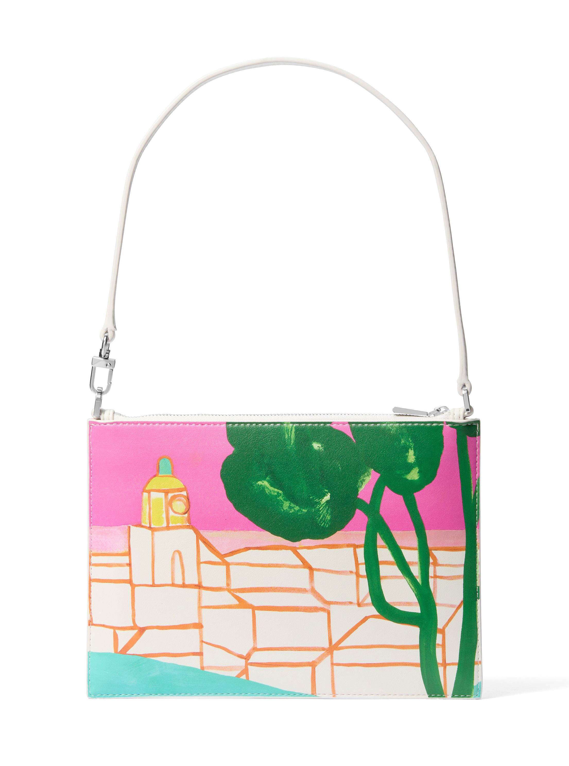 MICHAEL KORS x Christina Zimpel聯名膠囊系列。Jet Set粉色印花手拿包 NT$5,900