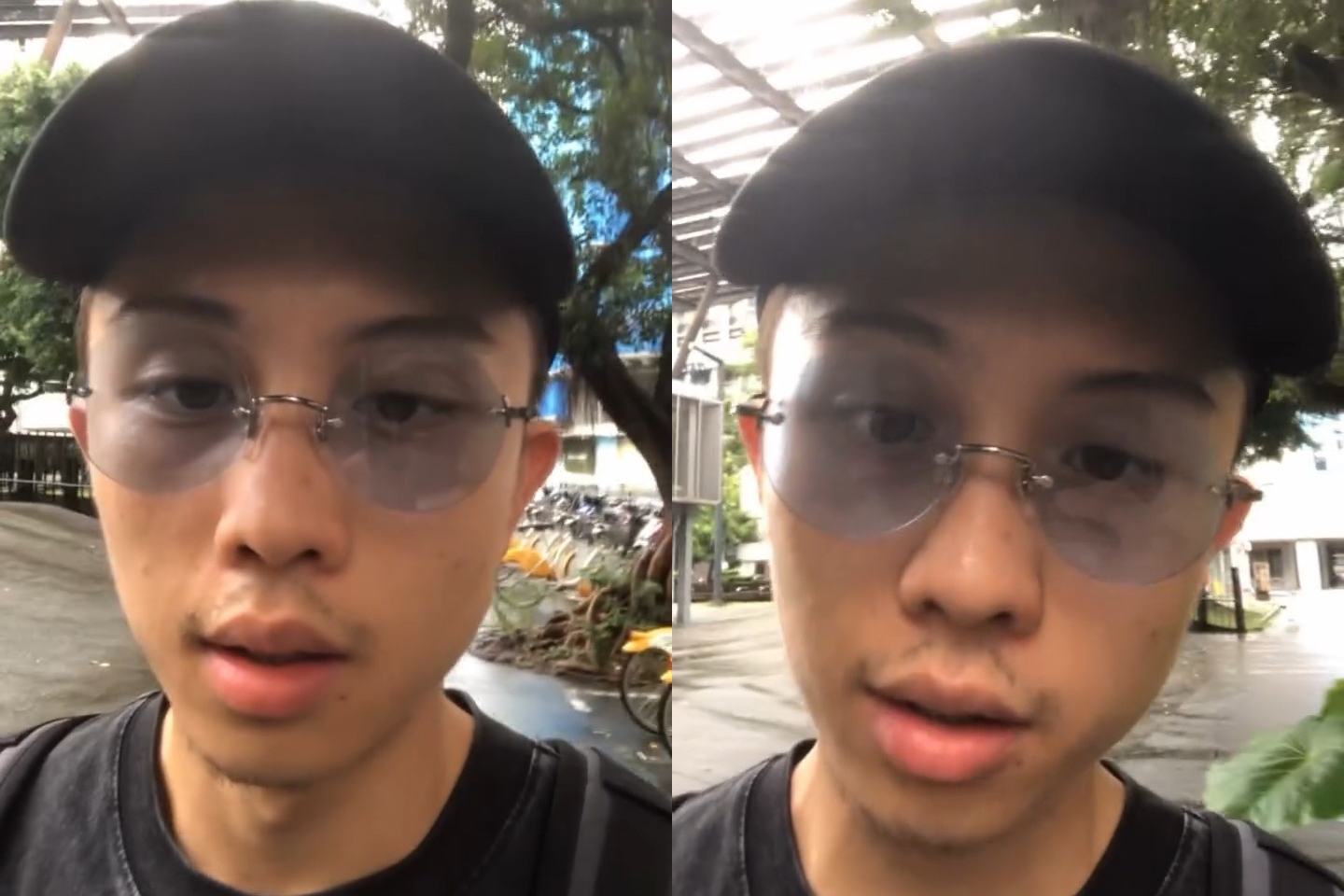 孫安佐於限時動態中街頭現身，眼神渙散、滿臉鬍渣。（翻攝網路）