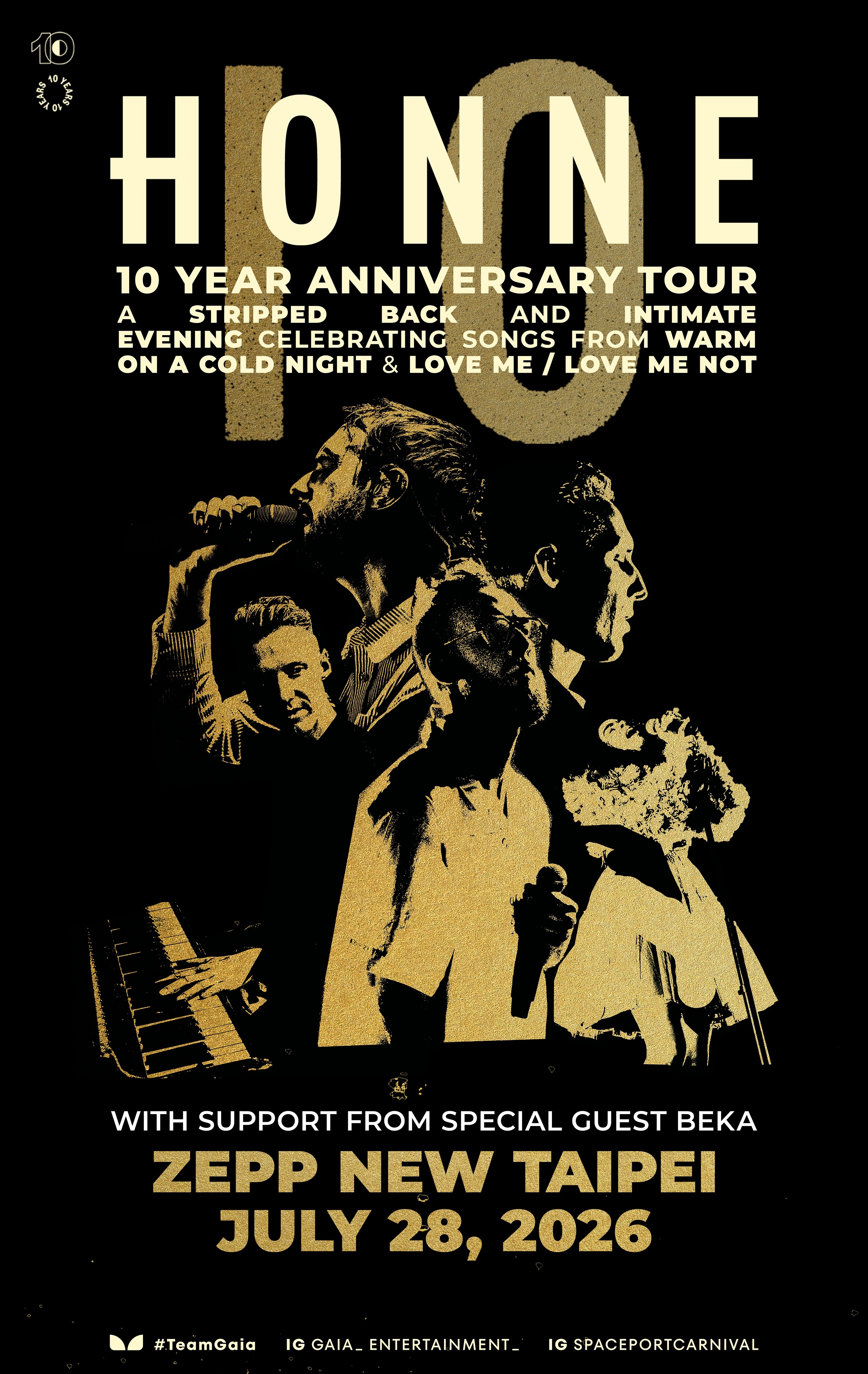 HONNE 10週年紀念巡迴演唱會台北728Zepp New Taipei溫暖登場。(蓋婭娛樂 提供)