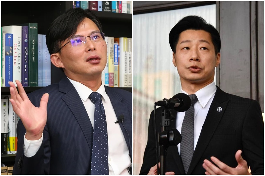 黃國昌（左）、林昶佐（右）2人前後離開時力，不過對彼此換黨選擇隔空嘲諷。（本刊資料照）