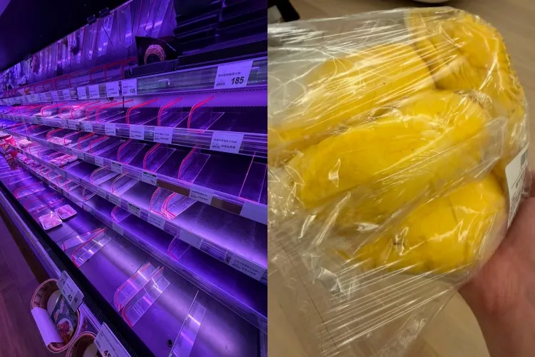 架上好空！他奔賣場崩潰「只買到榴槤是怎樣」　網笑翻：颱風不要流連啊快往前走...