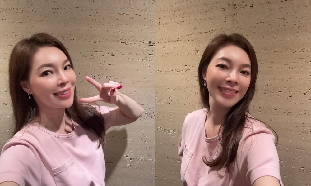 曾馨瑩曬出2張自拍照，肌膚緊緻透亮。（翻攝hsin_ying_tseng IG）