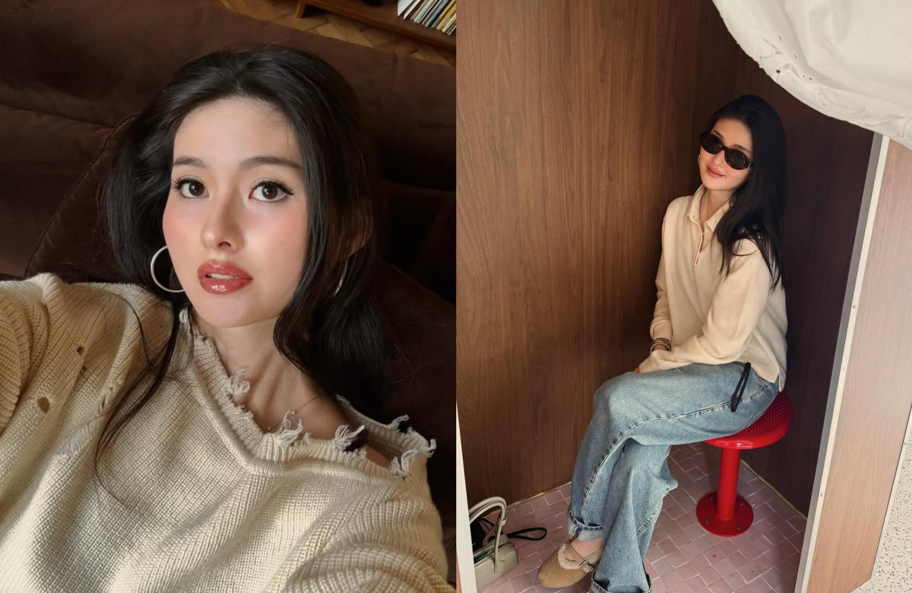 廖思惟曬出自拍與拍貼機照片，展現隨性時尚風格。（翻攝trinityliao IG）