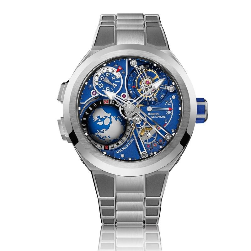 立體地球儀結合傾斜陀飛輪，Greubel Forsey 展現運動複雜錶的極致修飾與結構力。