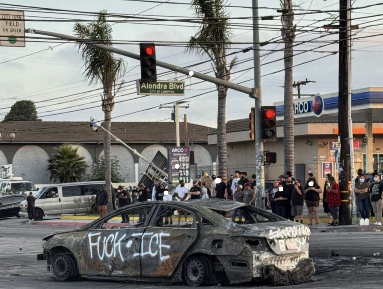 美國聯邦政府的移民掃蕩行動在洛杉磯掀起一連串抗議衝突。（翻攝自X@PplsCityCouncil）