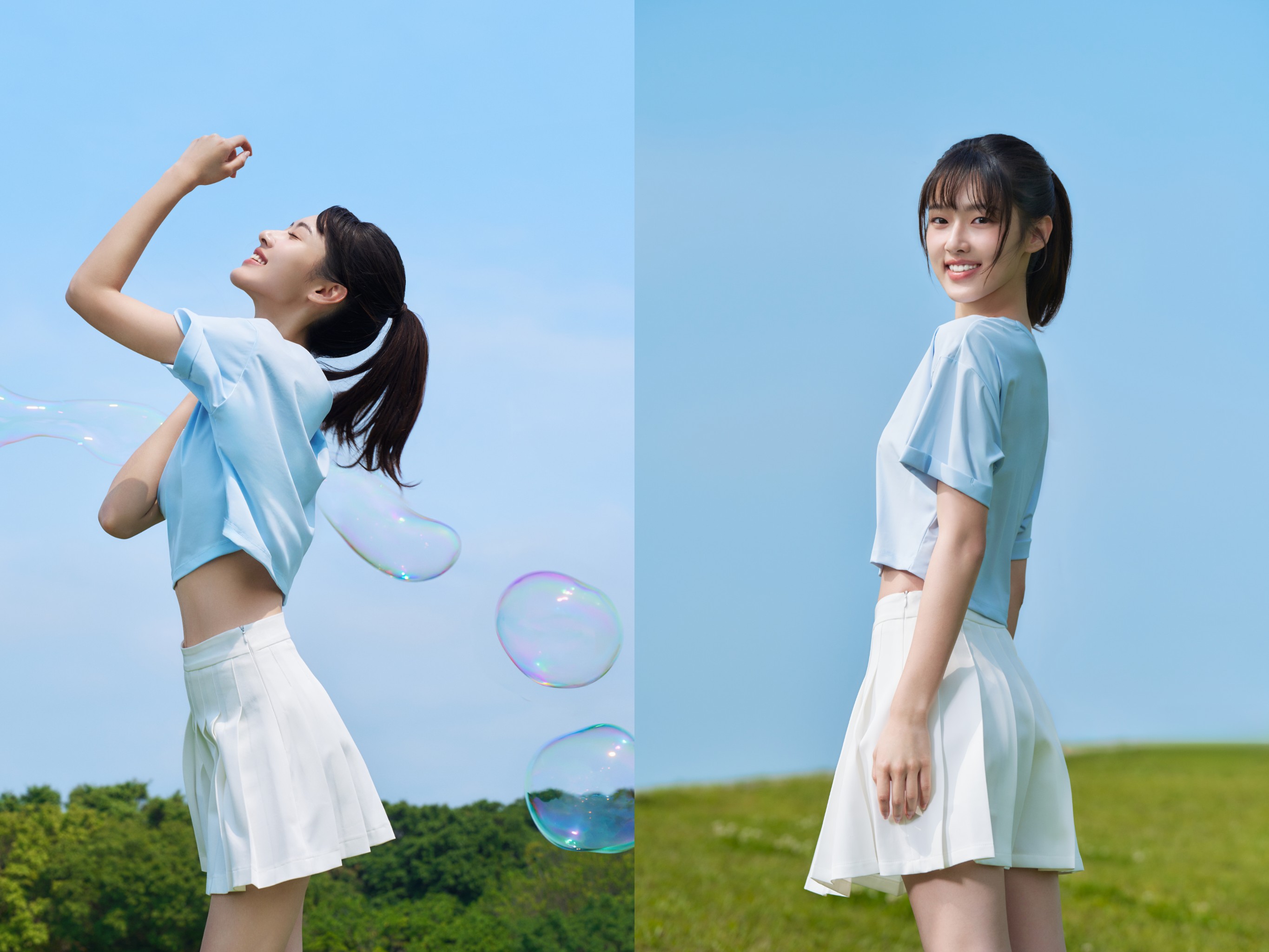 何曼希首次擔任服飾品牌大使,品牌打造「何曼希的涼感宇宙」,融合校園、街頭、運動與生活感穿搭元素。(50 PERCENT 提供)