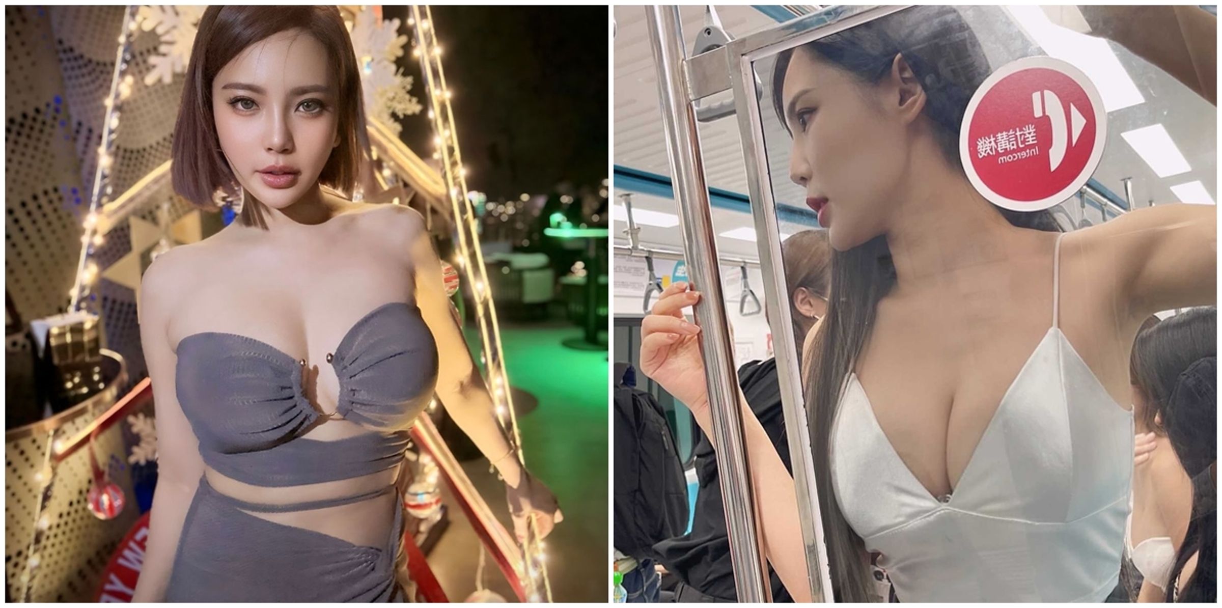 肝連妹分享搭捷運的辣照,網友直呼美翻了。(翻攝自肝連妹IG)