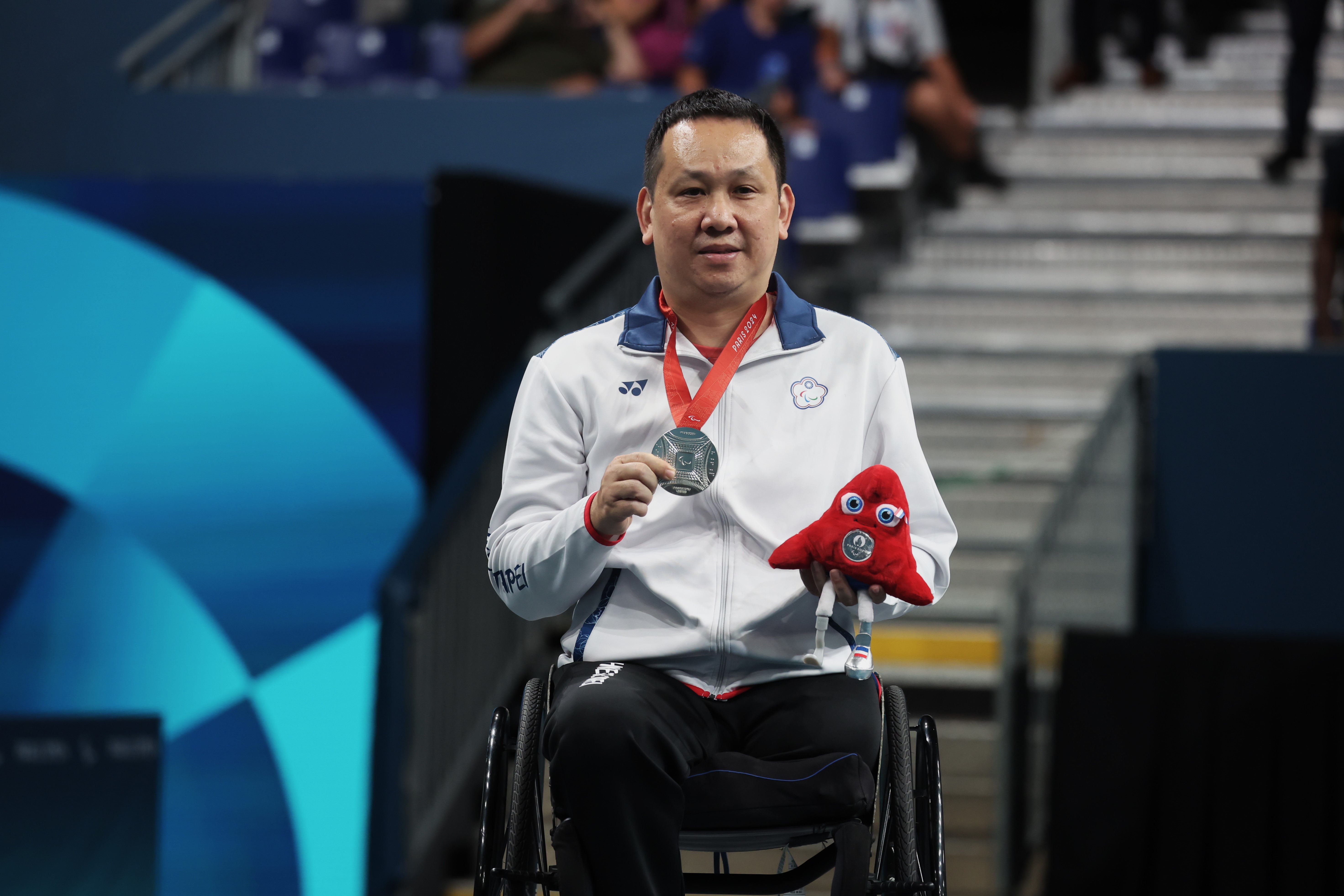 台灣桌球名將程銘志在巴黎帕運桌球男單TT5級項目拿下銀牌。（體育署提供）