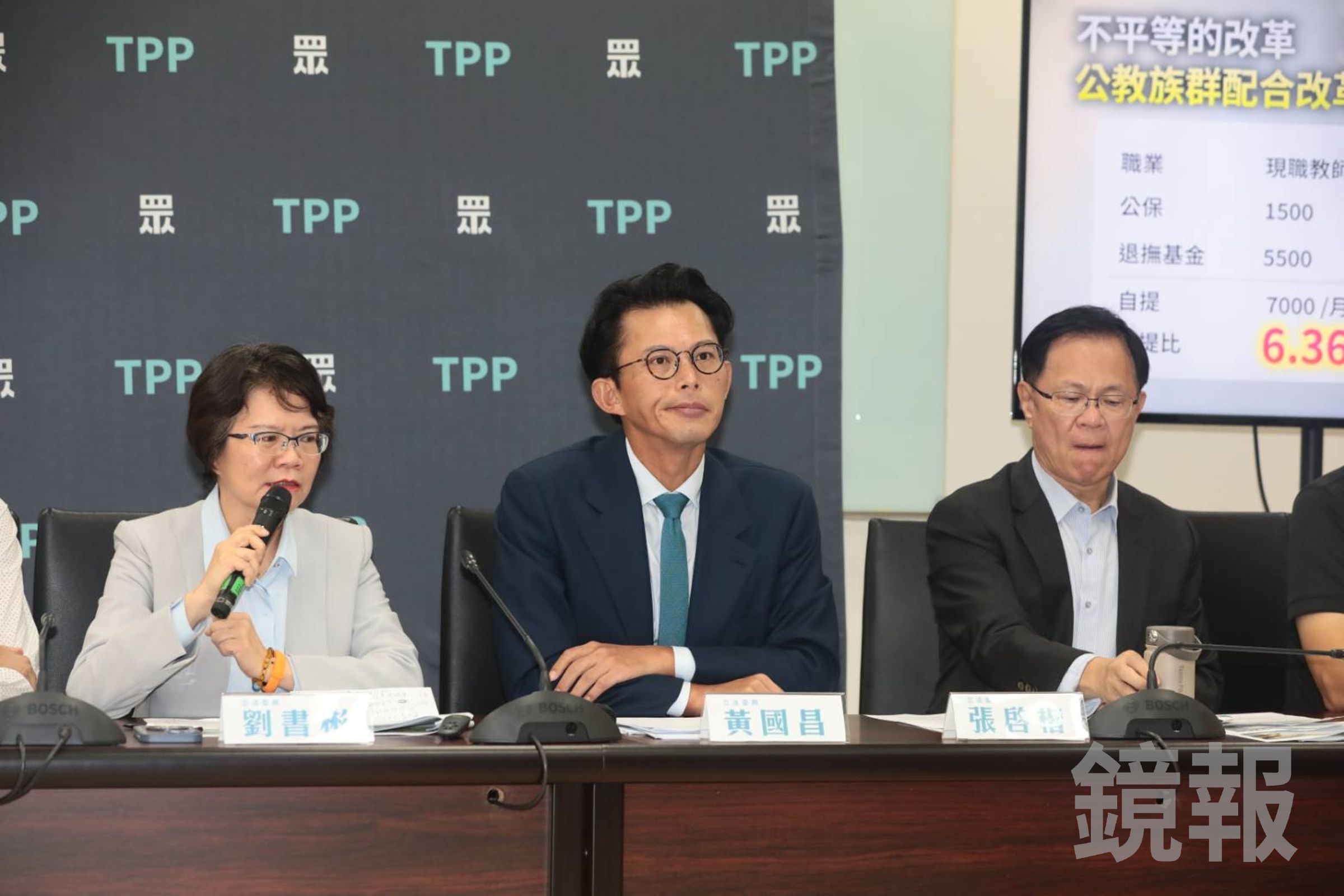 民眾黨團跟進國民黨團停砍年改,綠營批黃國昌昨是今非。(鏡報林煒凱)