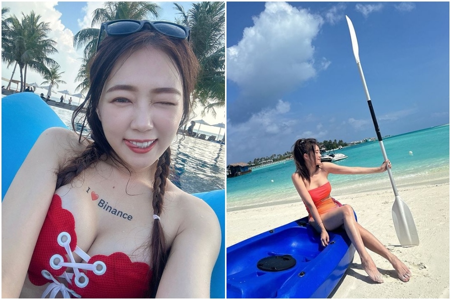 丫頭近日她到馬爾地夫進修，放送許多泳裝美照。（翻攝自IG@ava112411）