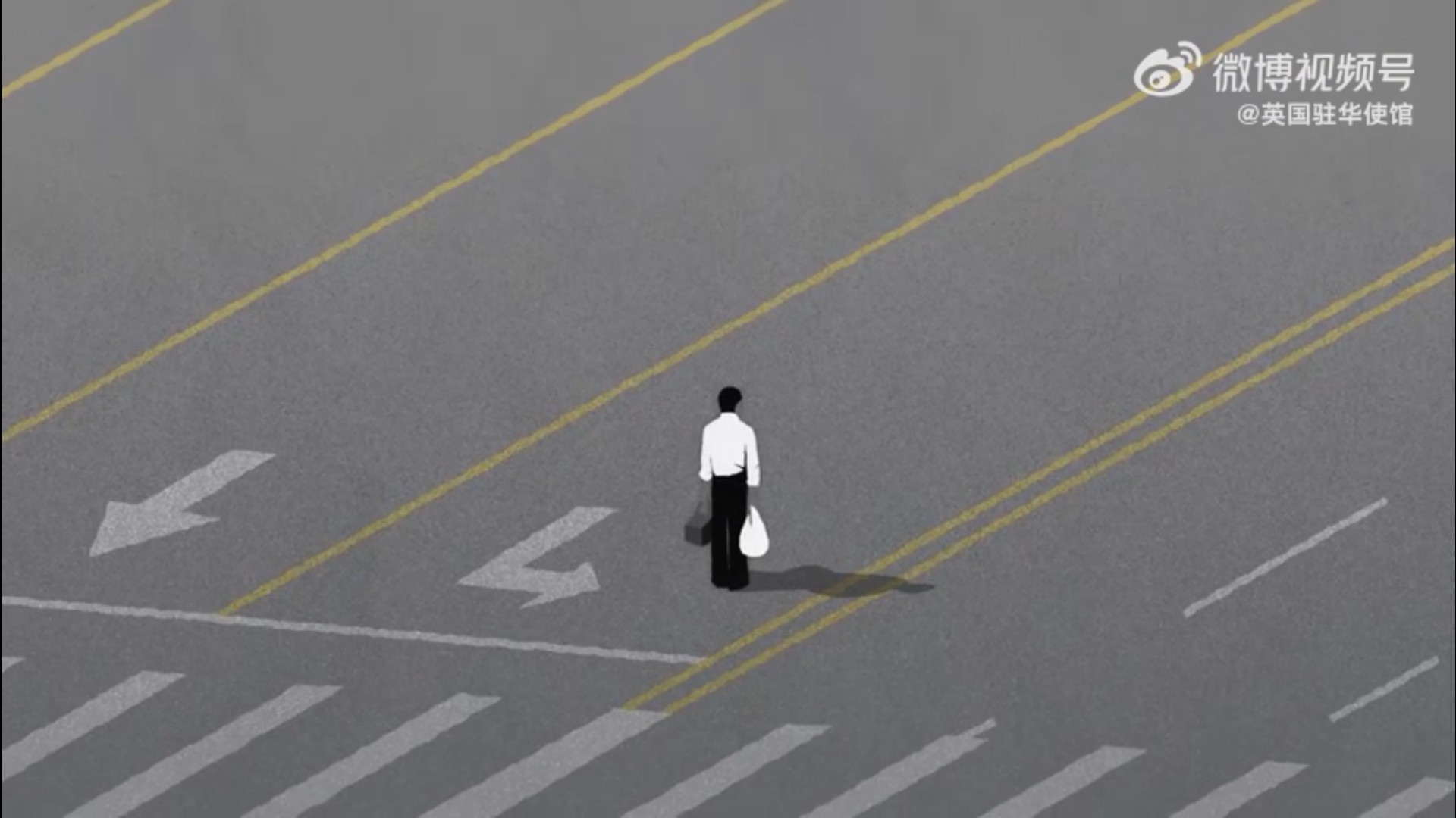 英國駐中大使館po出坦克人動畫，旋即遭刪除。（翻攝微博）