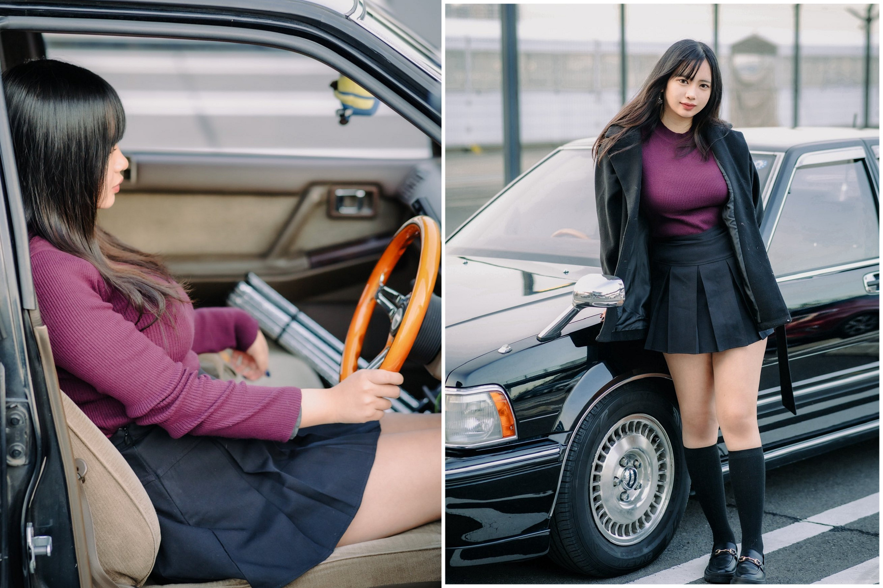 正妹發文炫耀愛車，網友全歪樓「只看見胸前2粒安全氣囊太巨」。（翻自X平台）