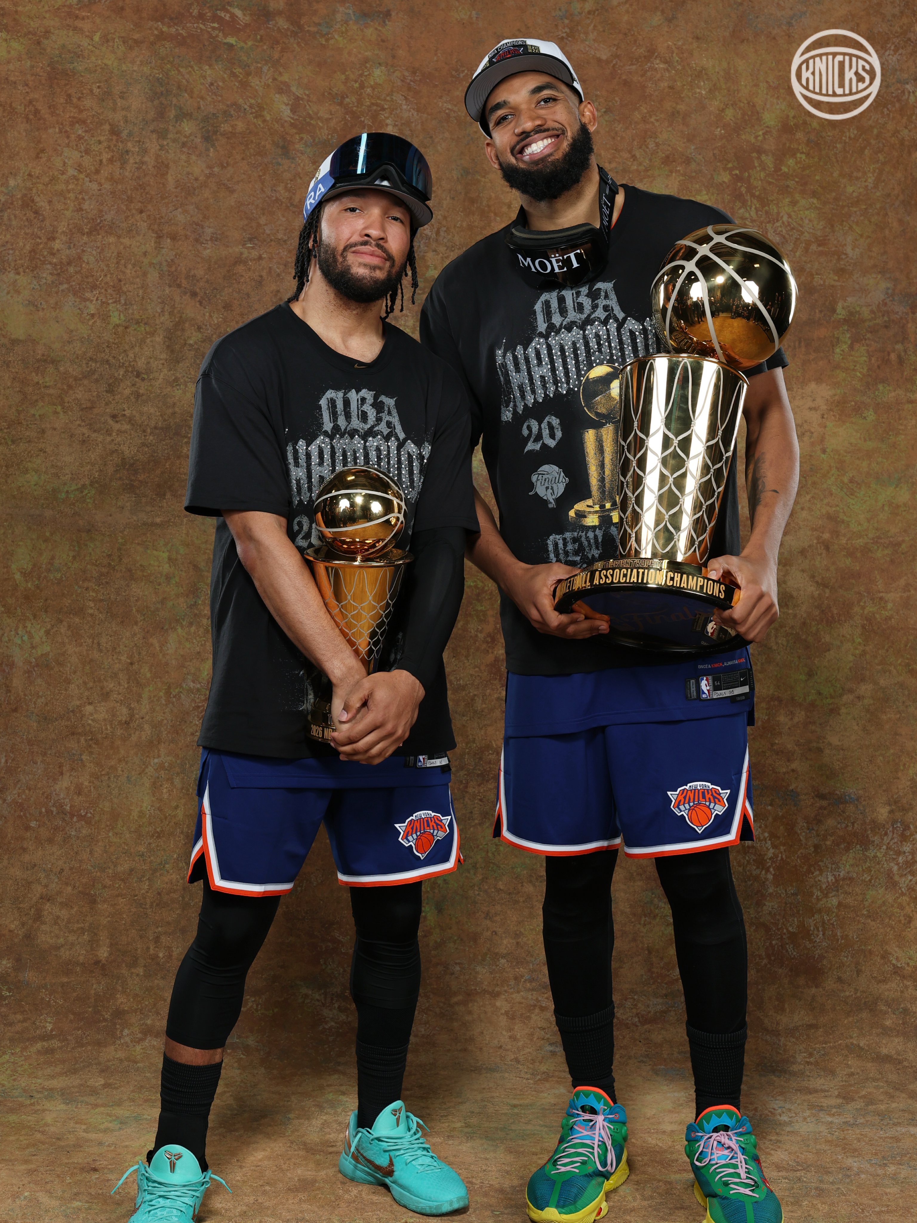 尼克當家球星布朗森與二當家唐斯。（翻攝X@@nyknicks）