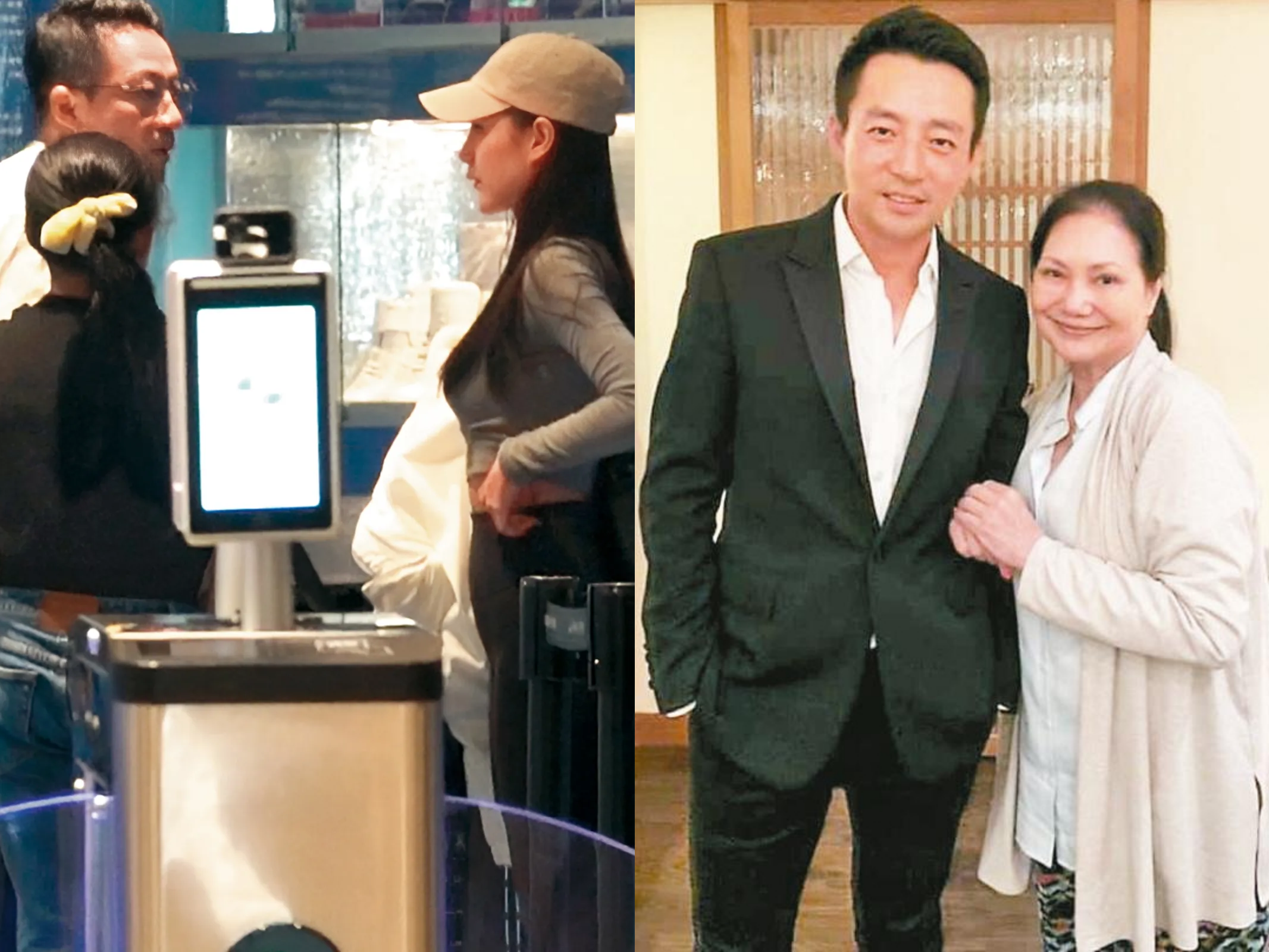 S媽（右圖右）認為自己不算哪根蔥，所以汪小菲忙到還沒空理她並見他的台女網紅新歡（左圖右）。（左圖本刊資料照，右圖翻攝網路）