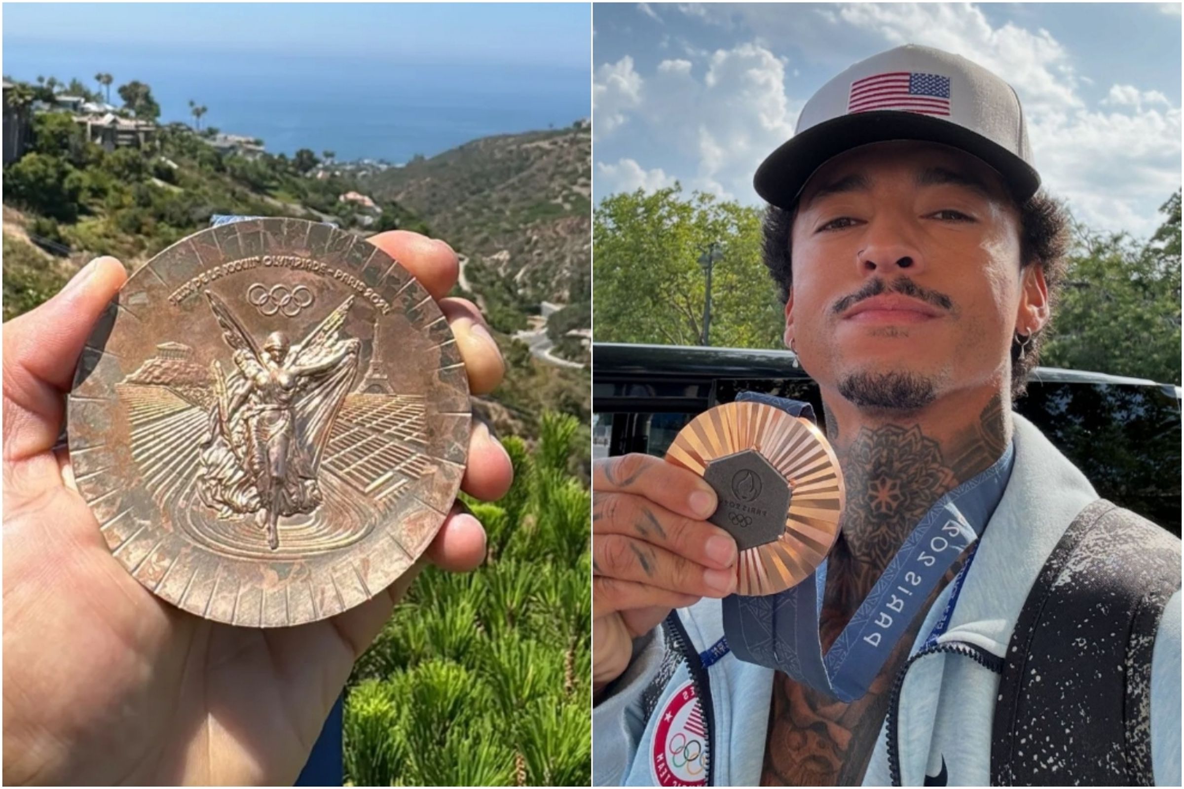 尼亞休斯頓的銅牌在獲贈後沒幾天就出現變質。(翻攝自Instagram @nyjah)